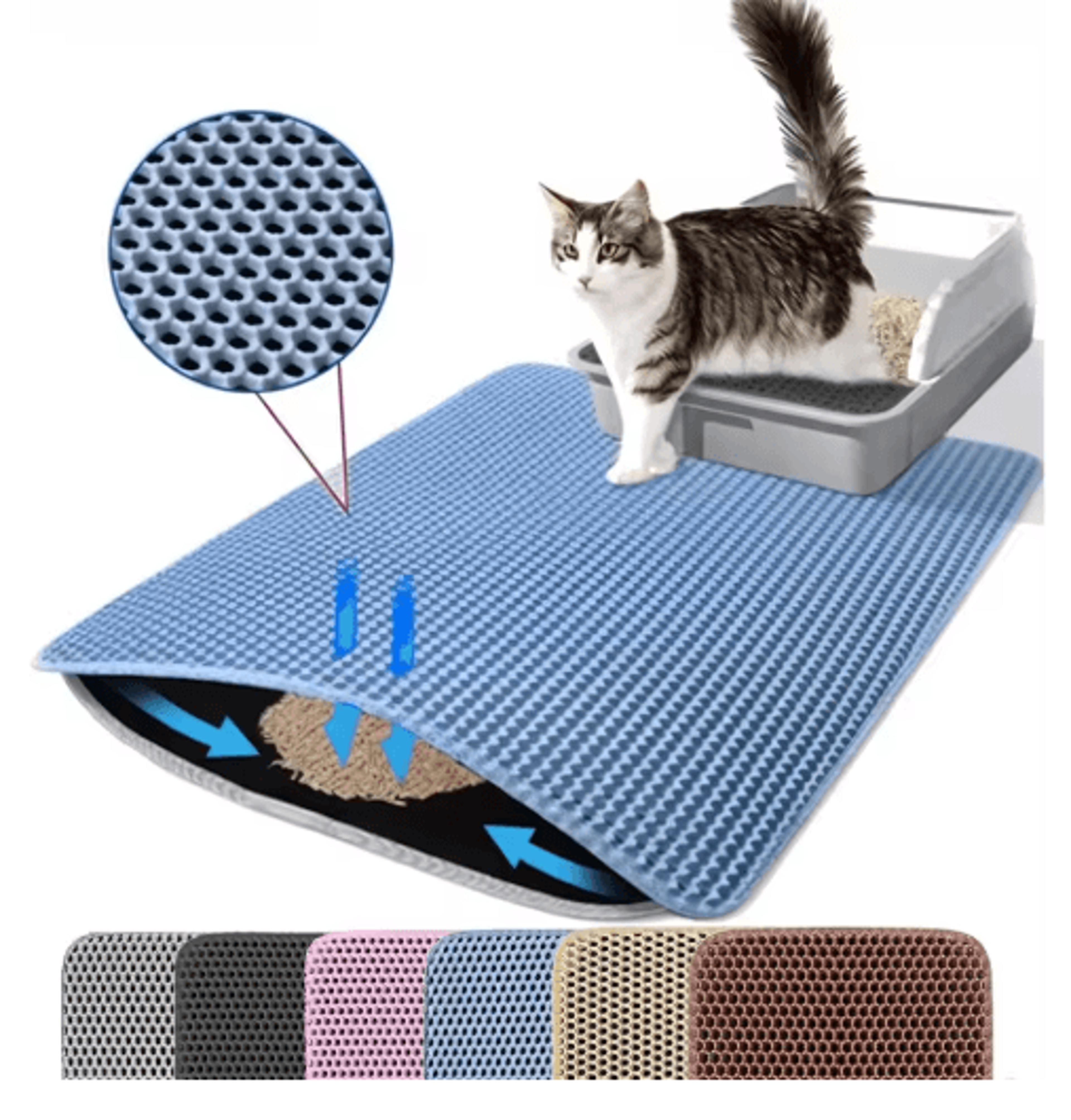 Litter Mat Cat Litter Mat With DoubleLayer Waterproof Design For Cleaner Floors 1