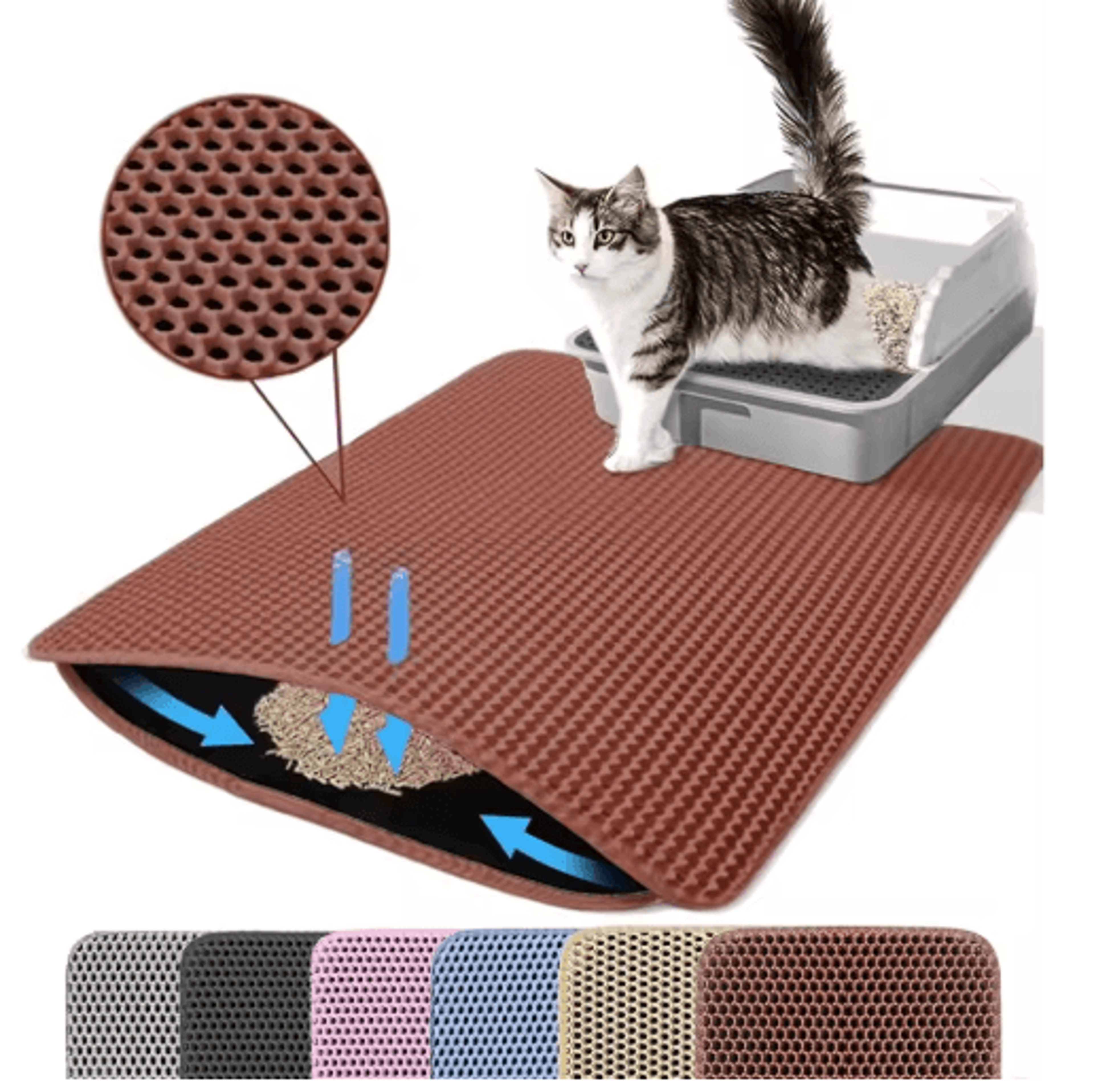 Litter Mat Cat Litter Mat With DoubleLayer Waterproof Design For Cleaner Floors 2