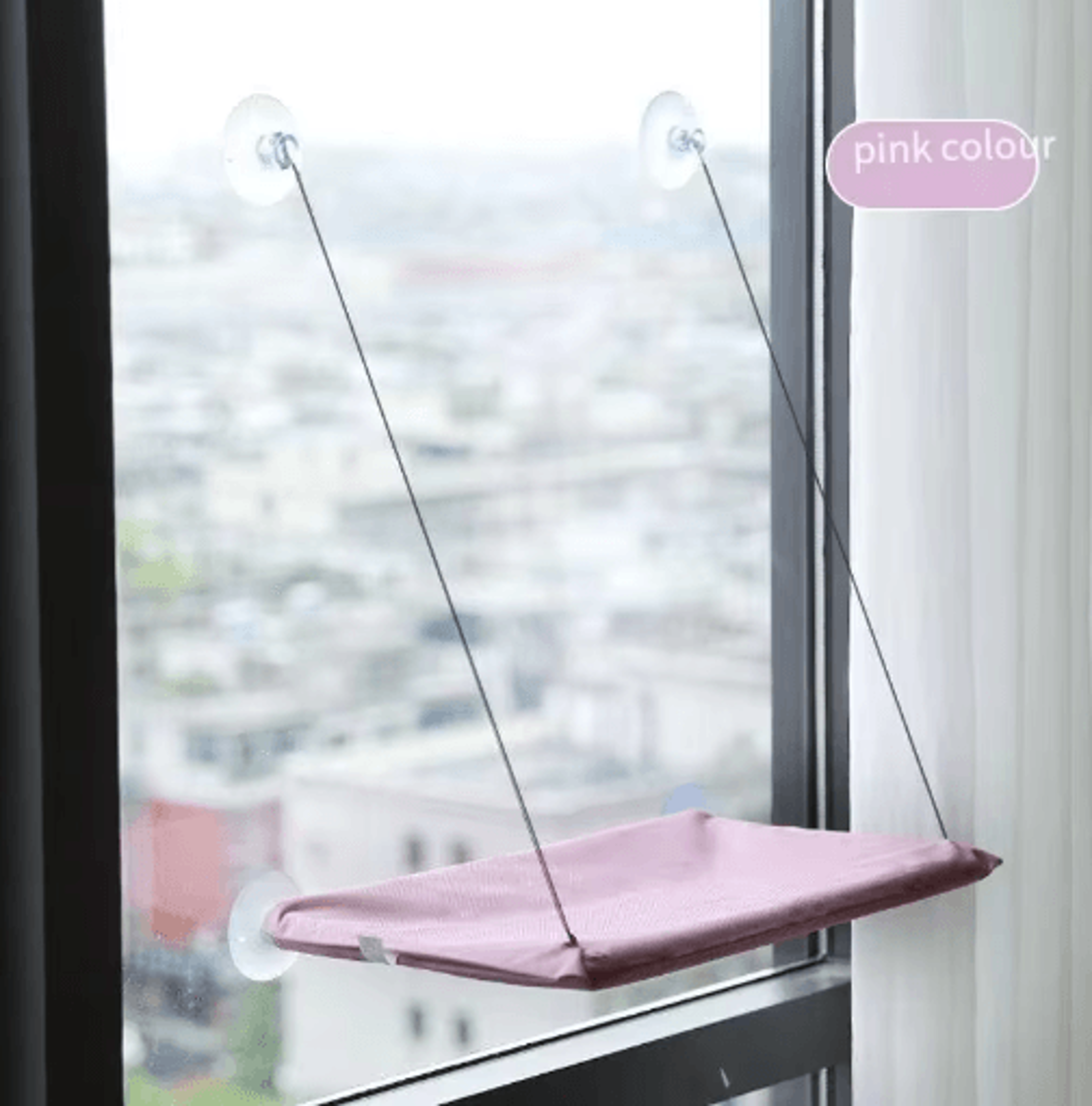 Window Mounted Cat Hammock Bed Cat Window Hammock With Strong Suction Cups For Lounging  Climbing 0