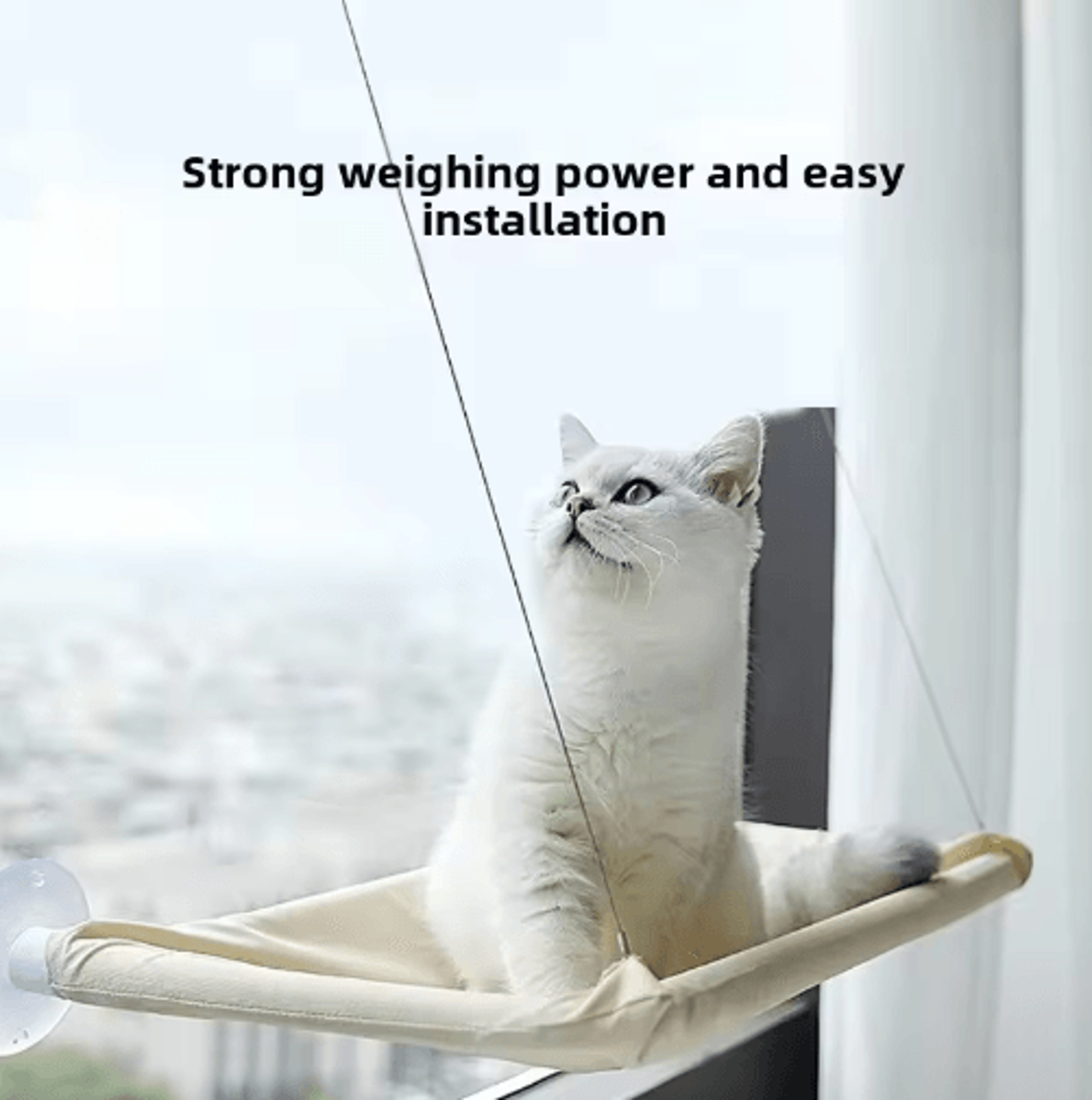 Window Mounted Cat Hammock Bed Cat Window Hammock With Strong Suction Cups For Lounging  Climbing 10