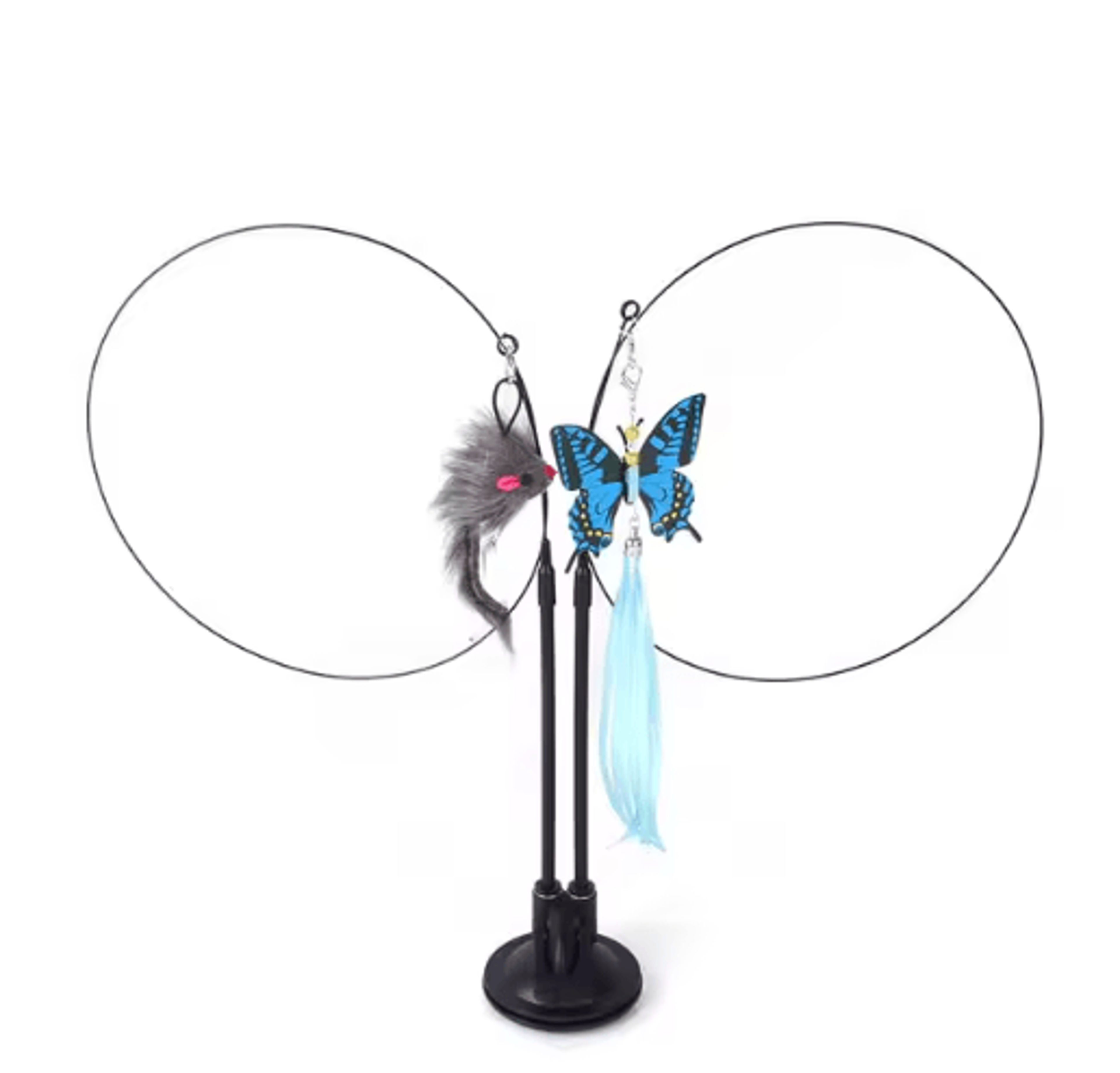 DoubleHead Suction Cup Cat Teaser Toy  Interactive Cat Toy With Mouse Feather  Bell Attachments 2