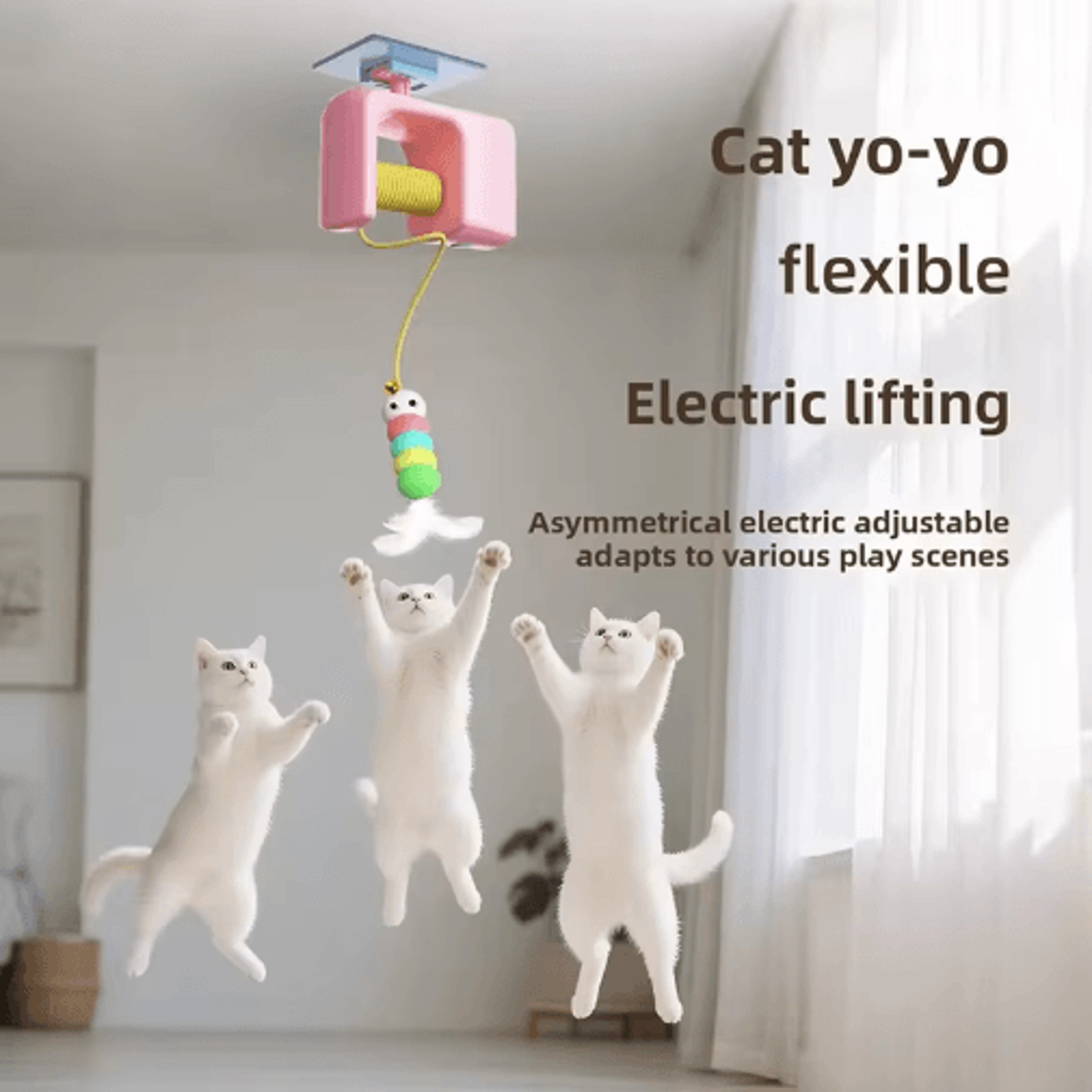 Hunt Bounce Automatic Door Hanging Cat Toy With Jumping YoYo Actio 0