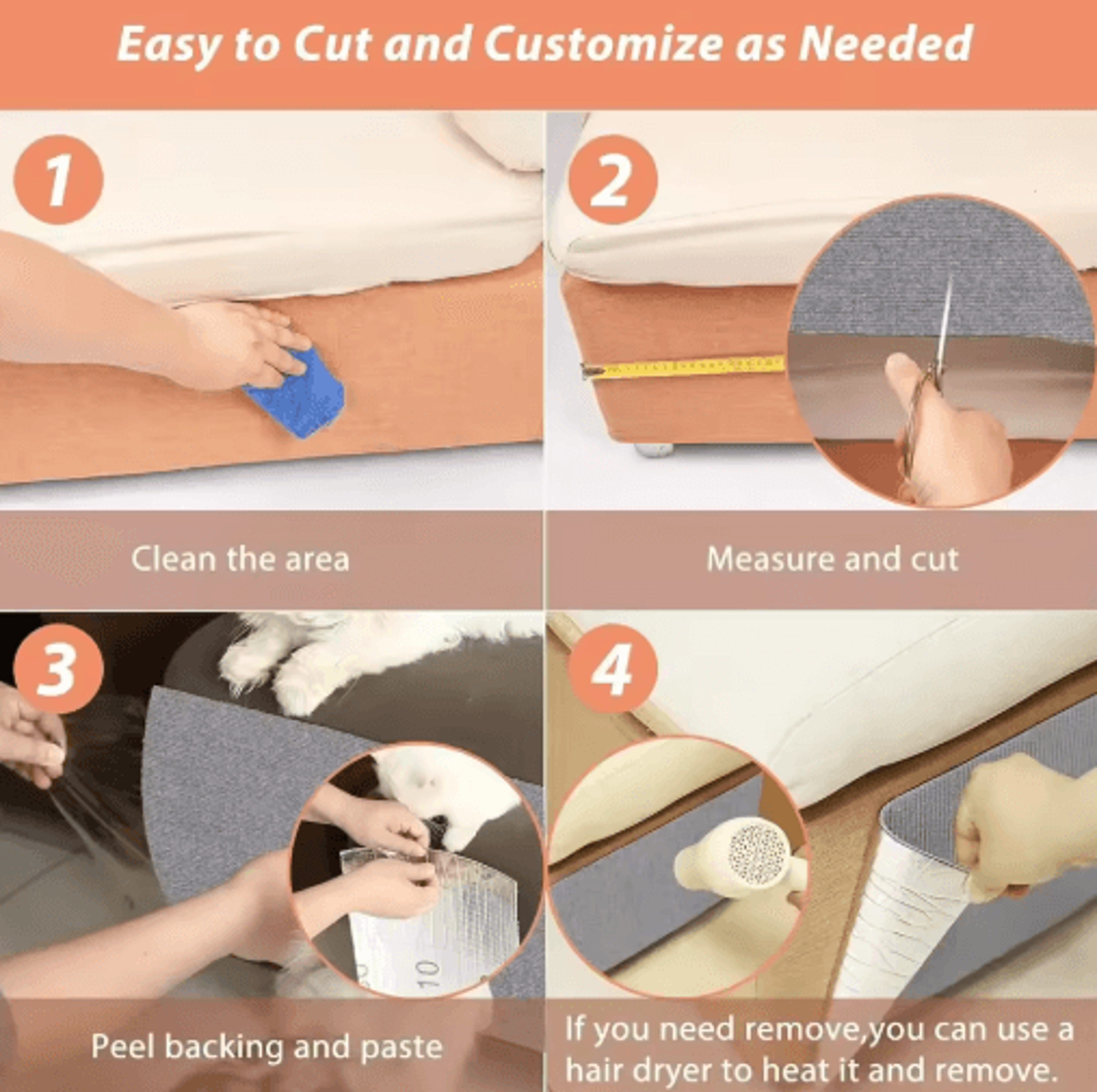 ShieldGuard SelfAdhesive Cat Scratch Furniture Protector Mat 10