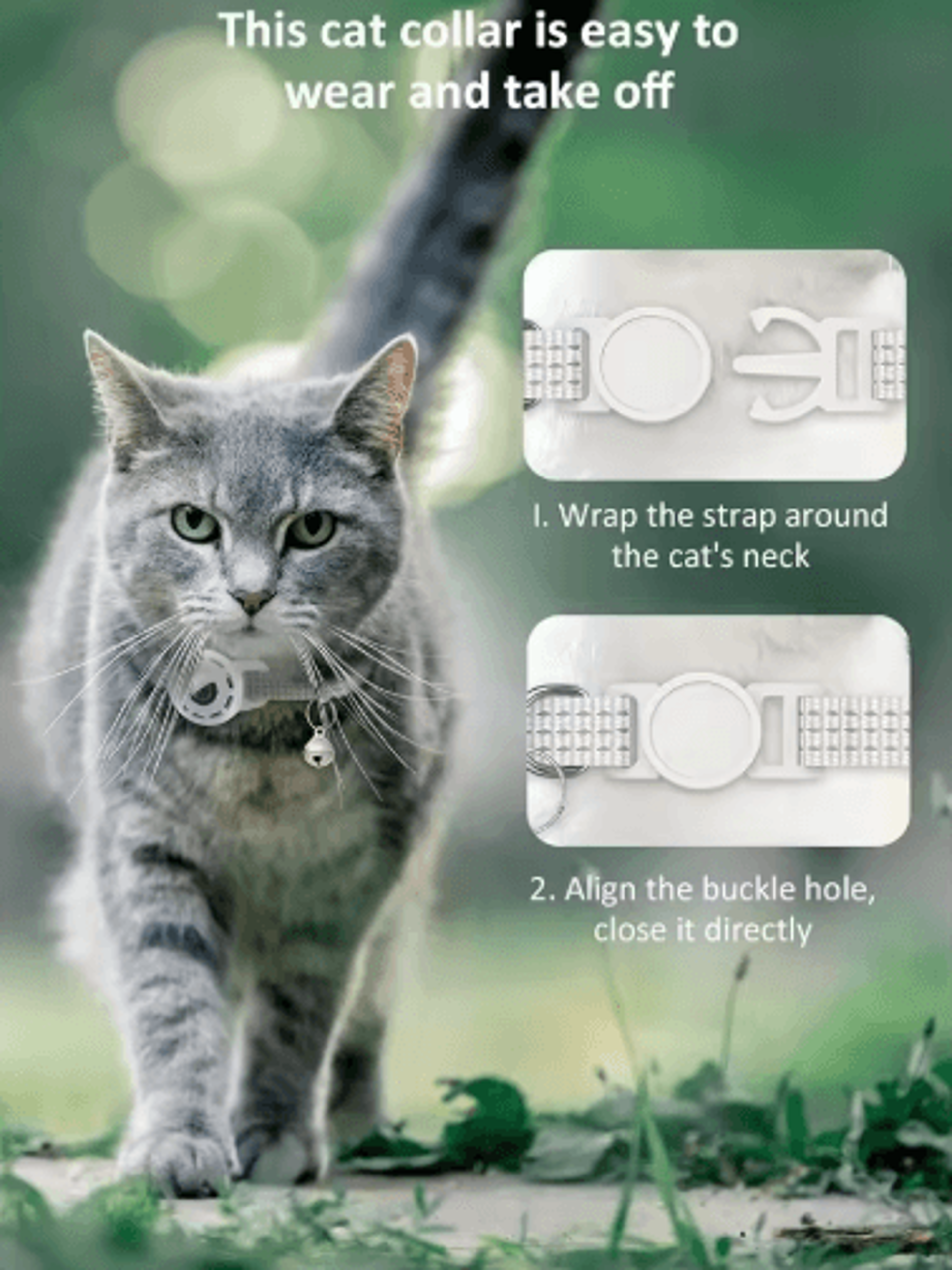 SafeTrack Reflective AirTag Pet Collar With Breakaway Safety Buckle 13