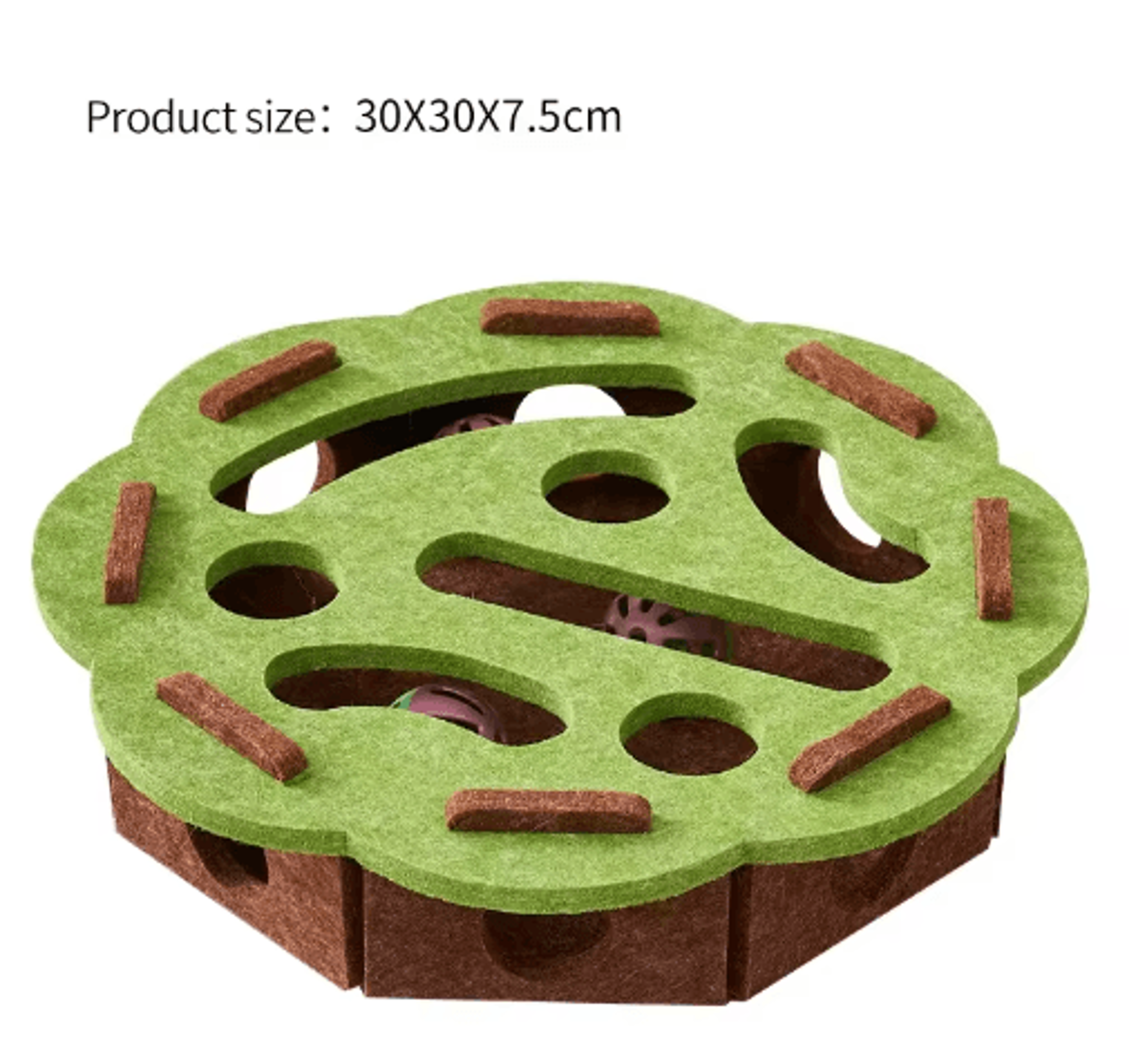 PurrMaze Interactive Felt Cat Maze Box With Bell Ball 1