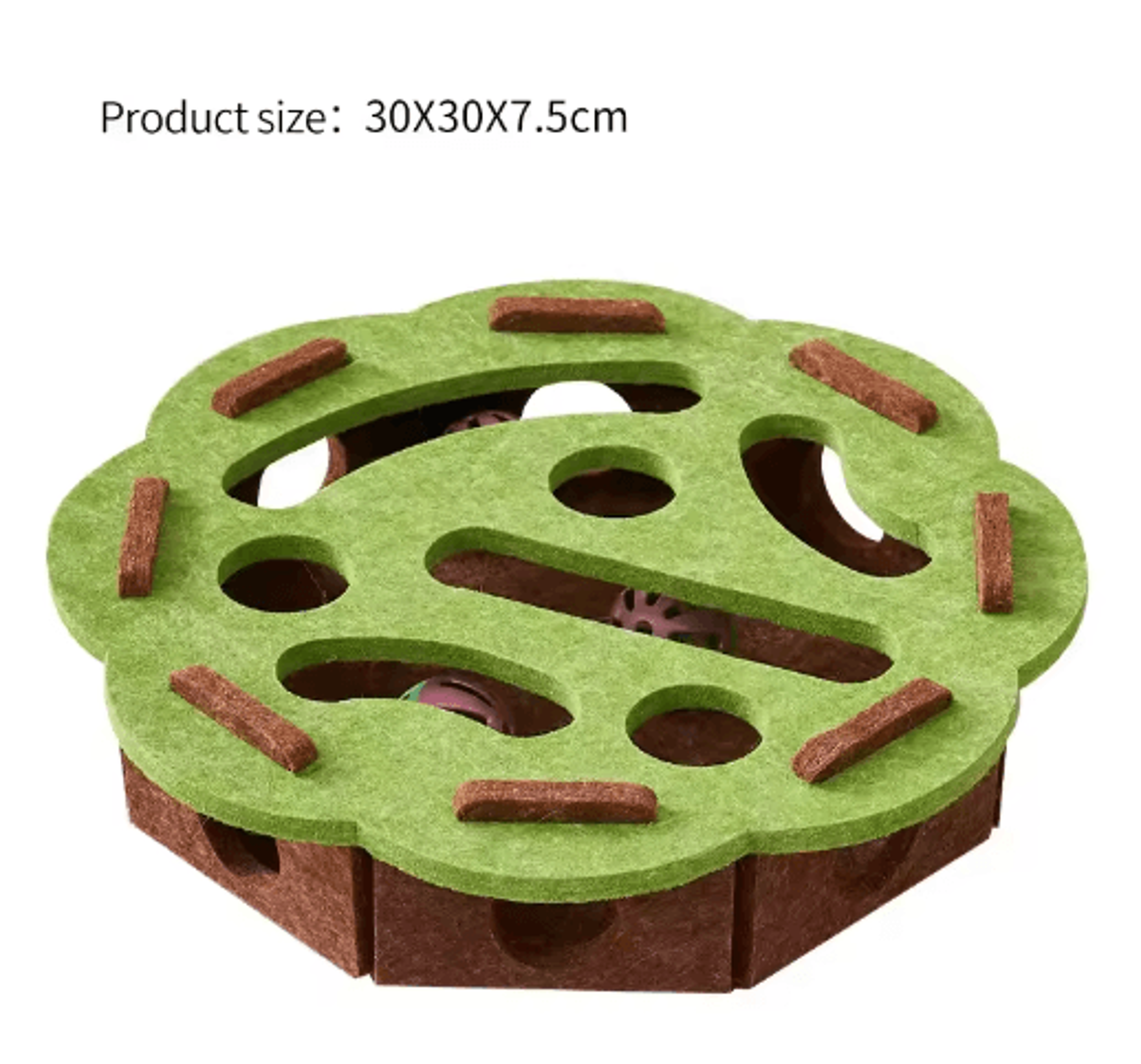PurrMaze Interactive Felt Cat Maze Box With Bell Ball 2