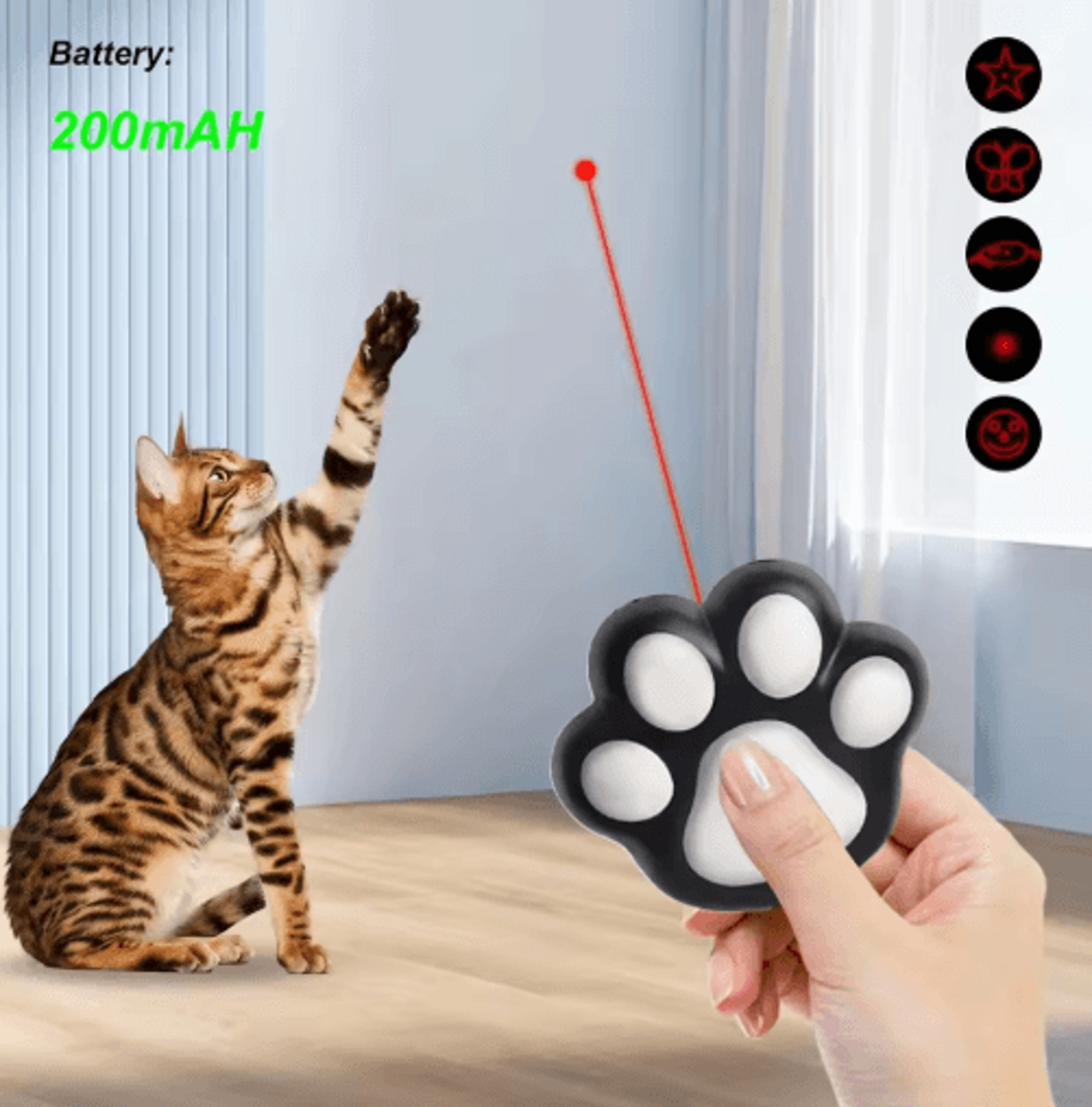LaserPounce USB Rechargeable Interactive Cat Laser Toy 0