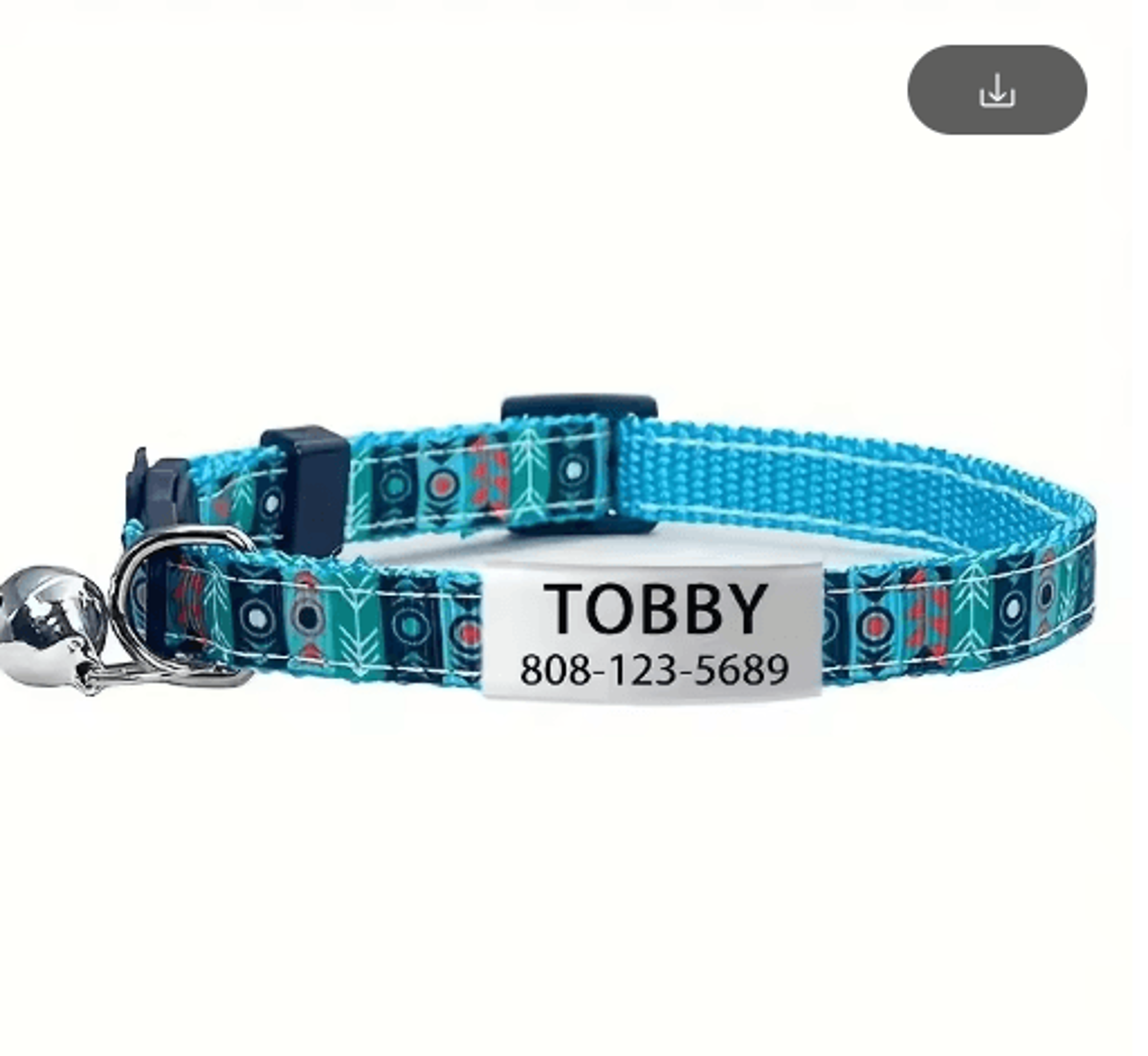 Personalized Engraved Cat Collar With Bell  Safety Breakaway ID 3