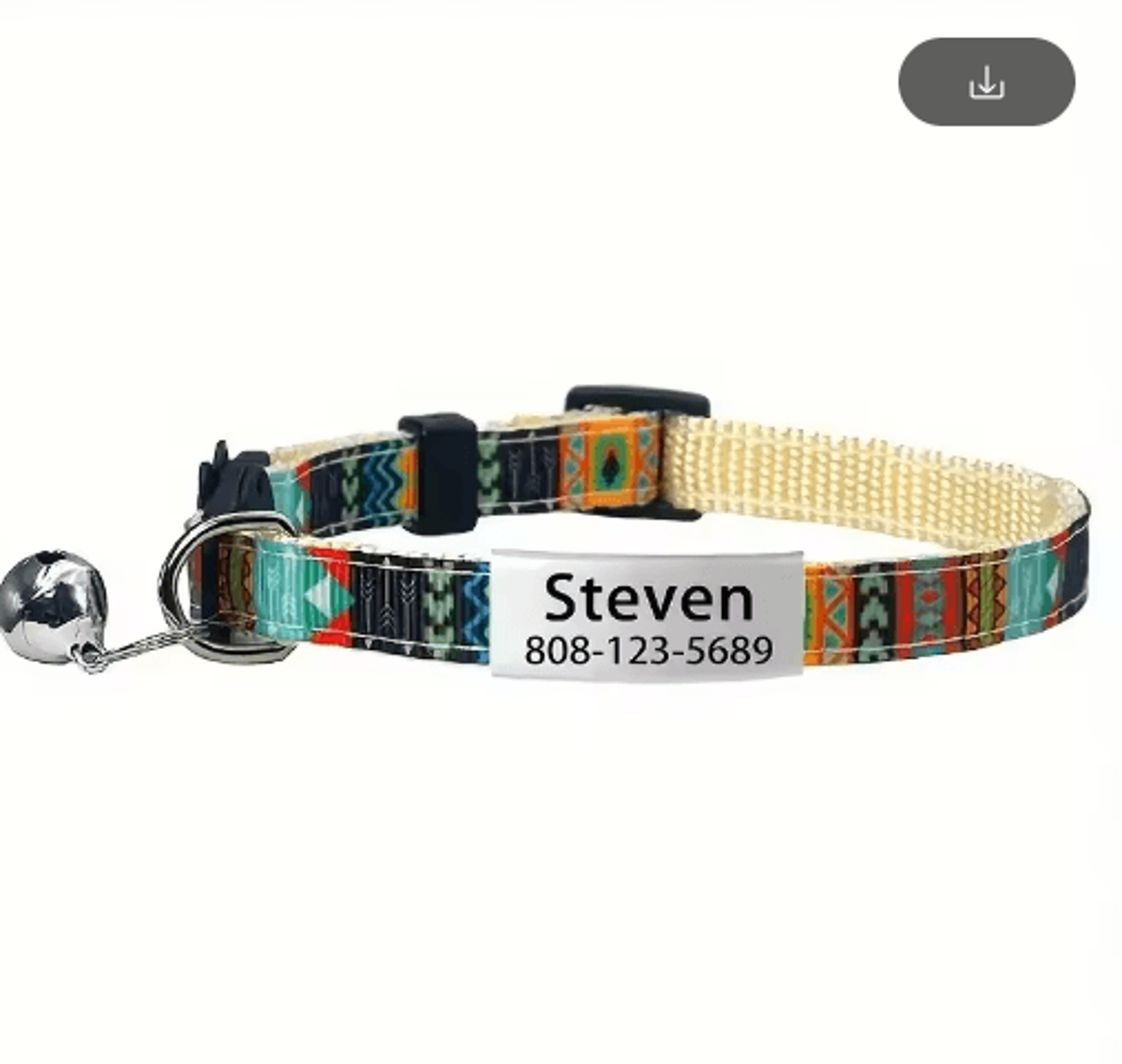 Personalized Engraved Cat Collar With Bell  Safety Breakaway ID 4
