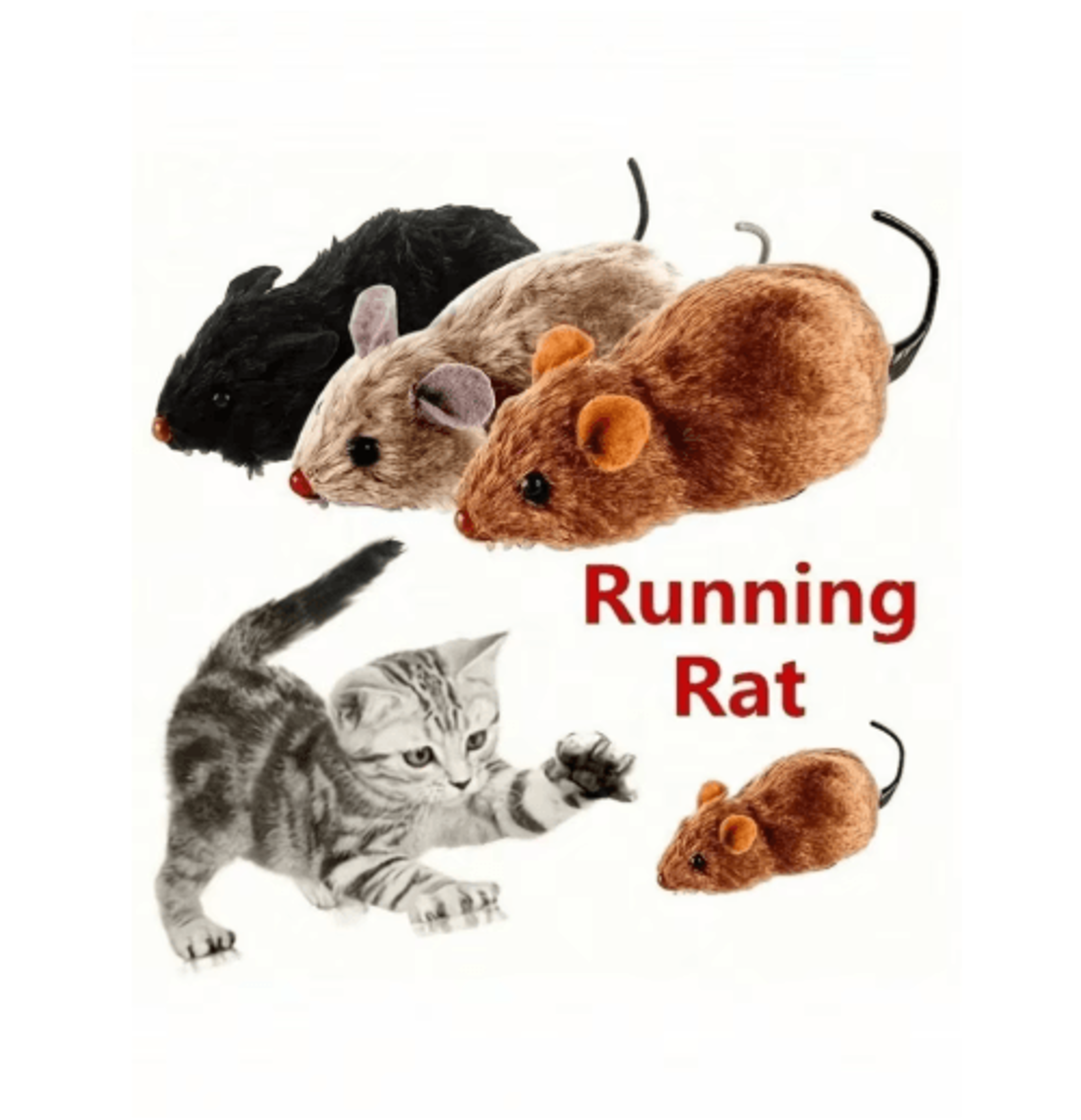 WindUp Plush Mouse Cat Toy With Mechanical Movement For Interactive Play 2
