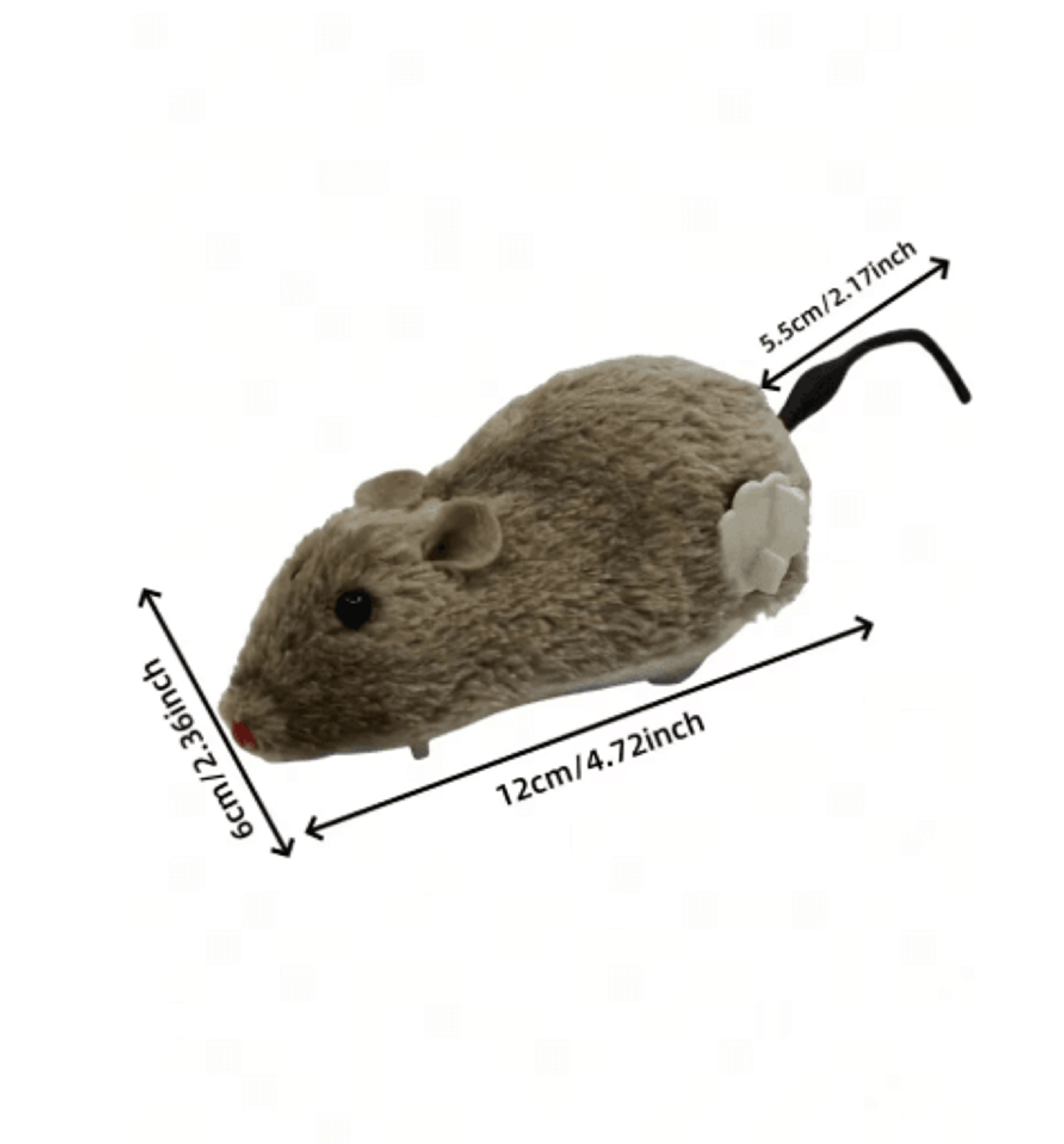 WindUp Plush Mouse Cat Toy With Mechanical Movement For Interactive Play 6