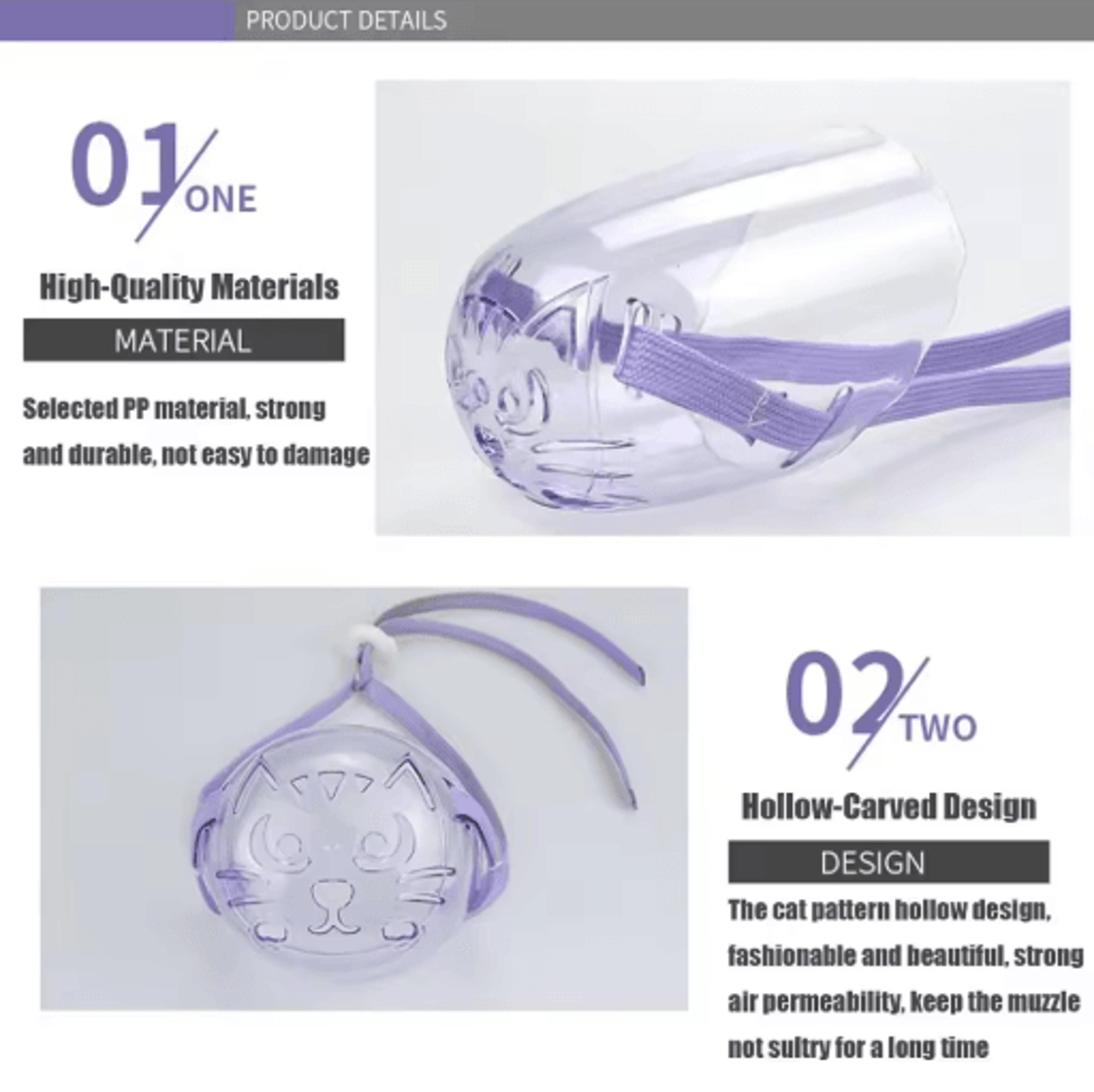 Transparent Cat Grooming Muzzle With Breathable AntiBite Design 5