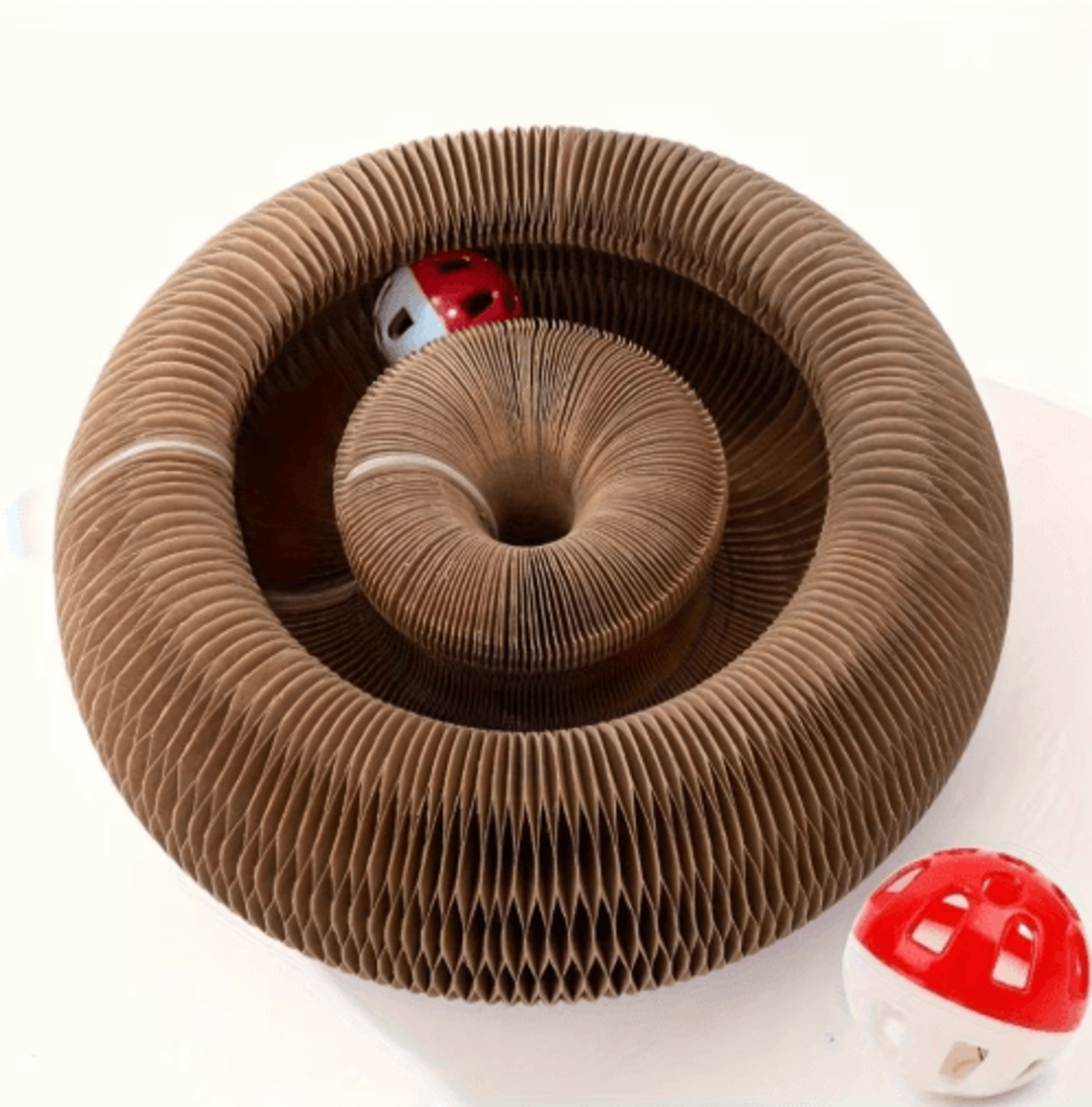 Twistable Cardboard Cat Scratcher Tunnel Interactive Play  Scratch Toy For Indoor Cats 0