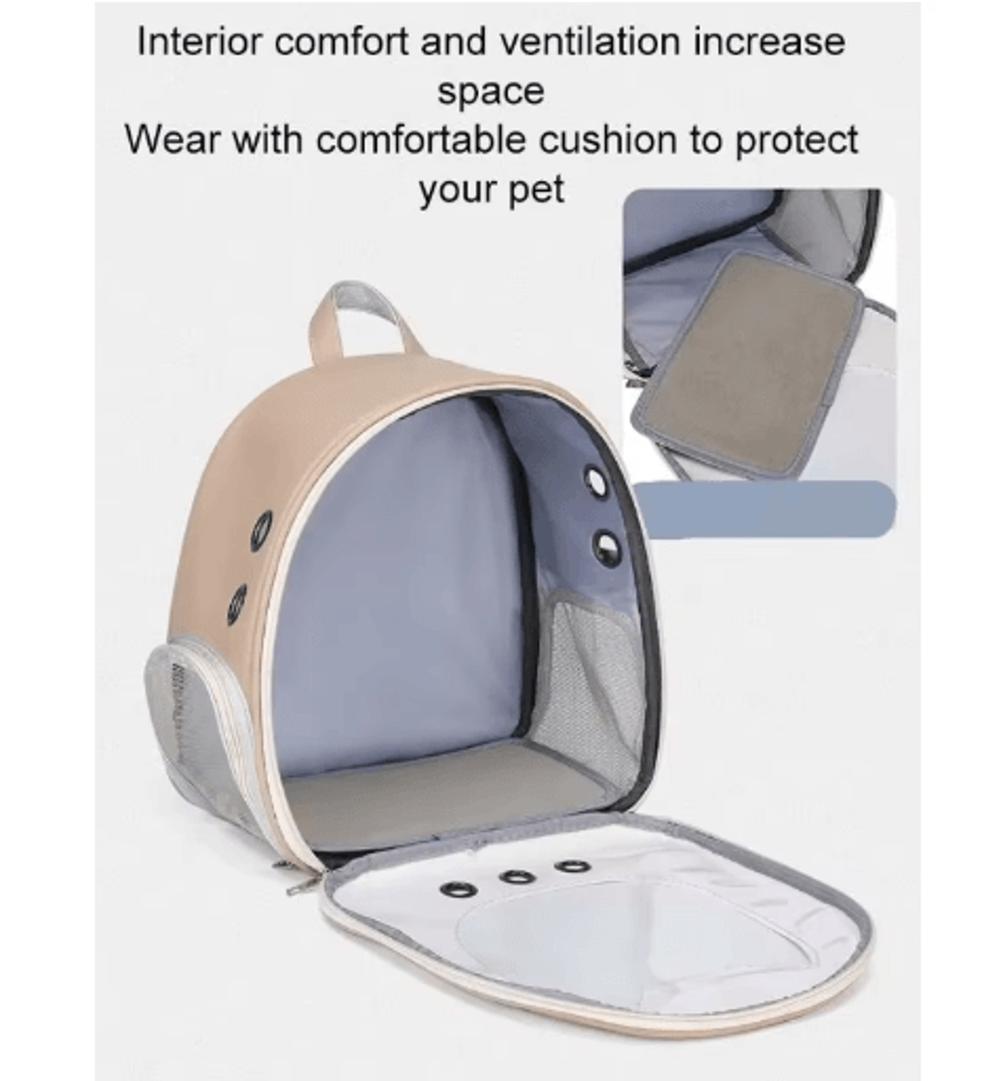 Portable Transparent Pet Backpack Carrier  Foldable Breathable Travel Bag For Cats And Small Dogs 7