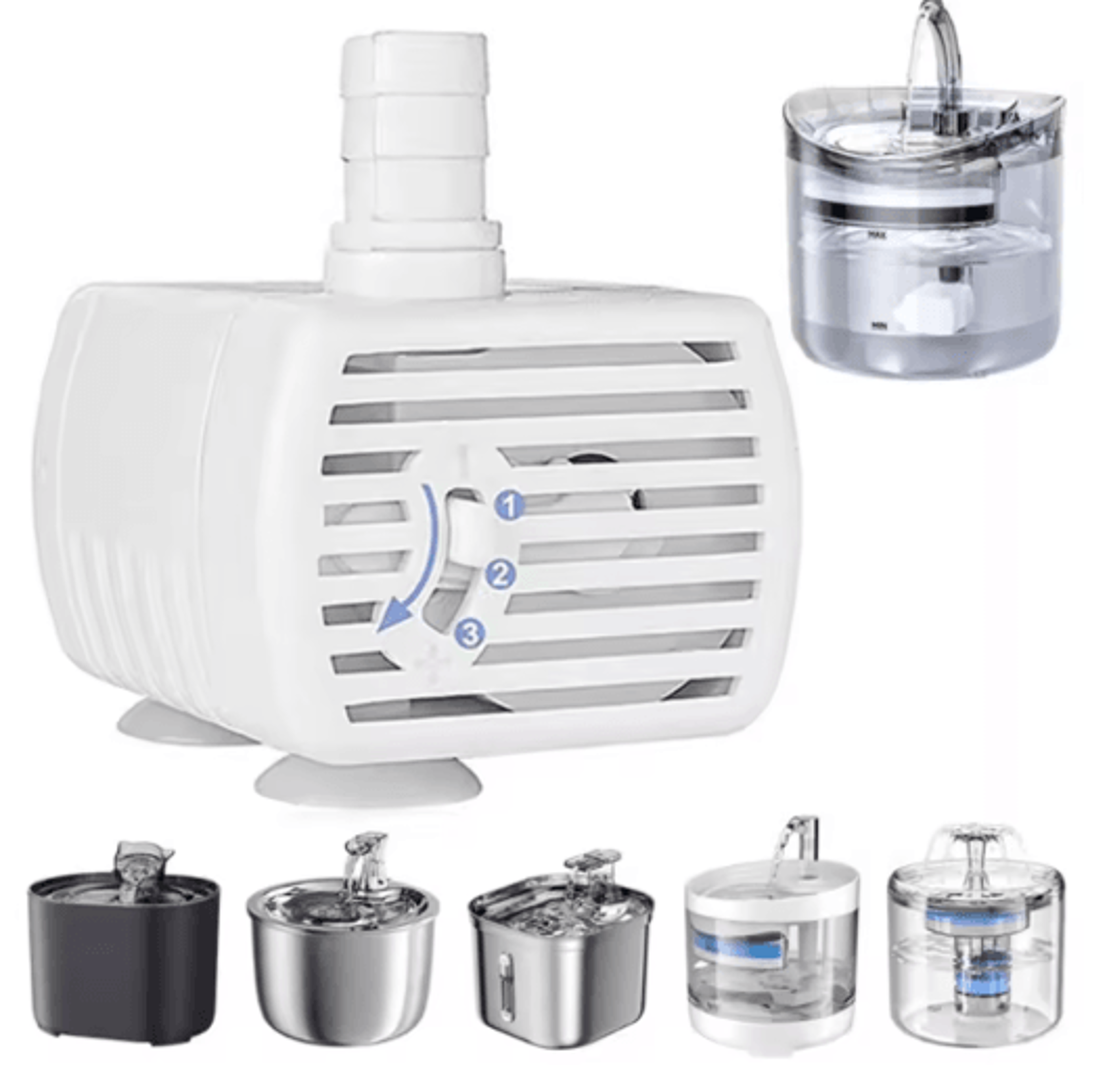 USB Pet Fountain Water Pump With LED Light  Replacement Motor For Cat Water Dispensers 10
