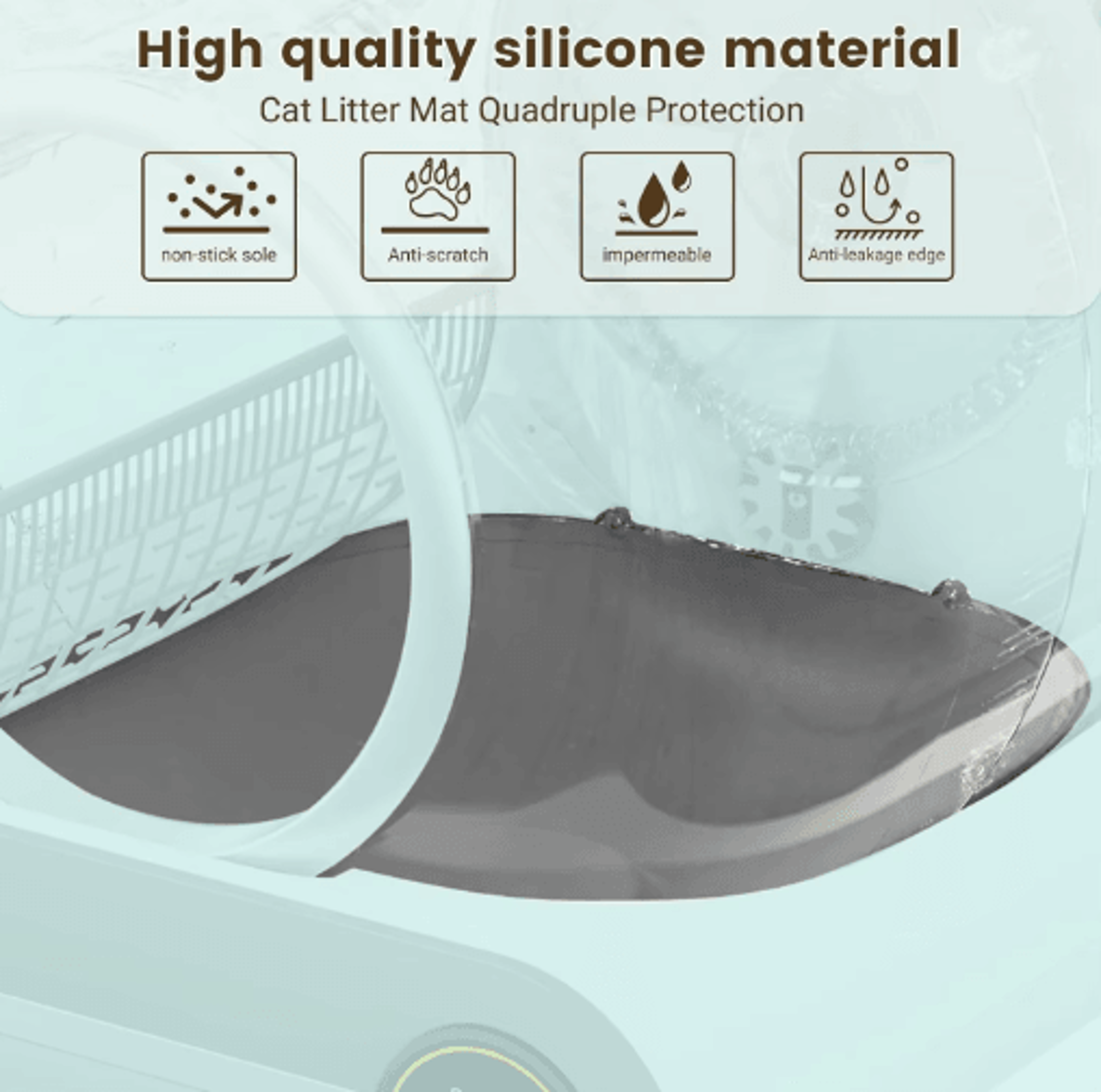 TONEPIE Automatic Cat Litter Box Silicone Pad  Protective Replacement Accessory For SelfCleaning Li 2