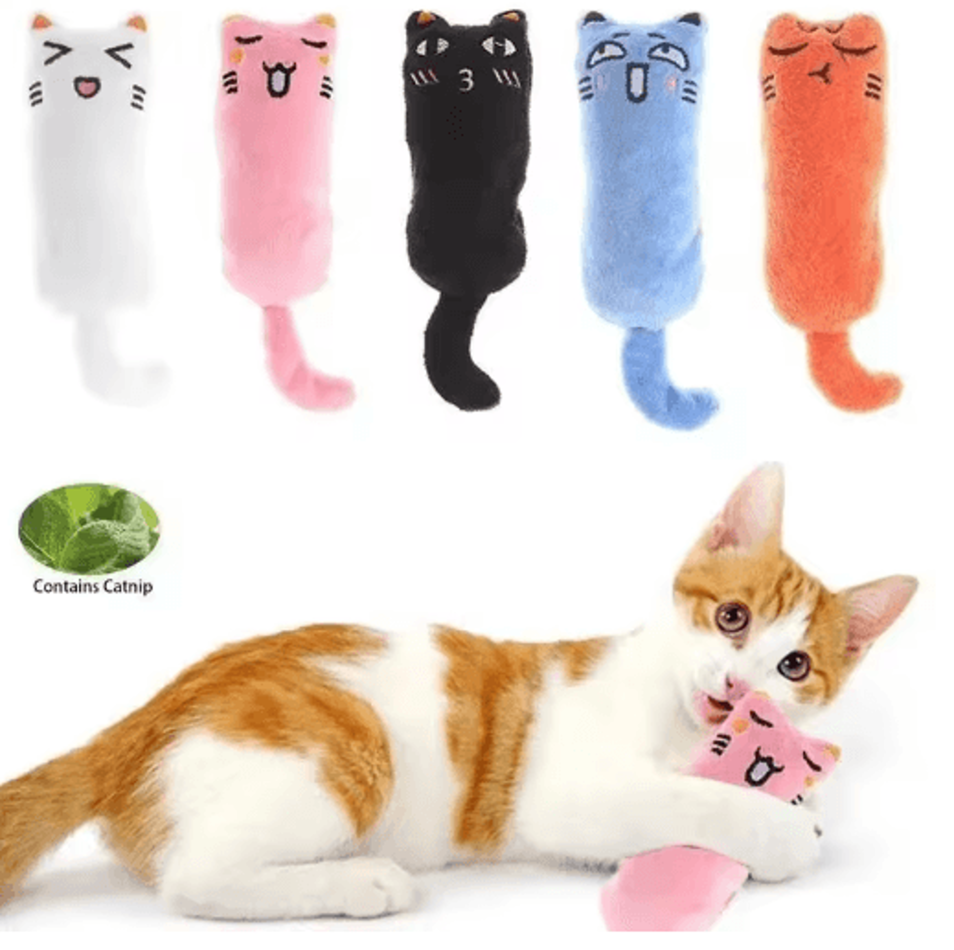 Cute Thumb Catnip Plush Toy  Interactive Chew  Cuddle Pillow For Cats 0