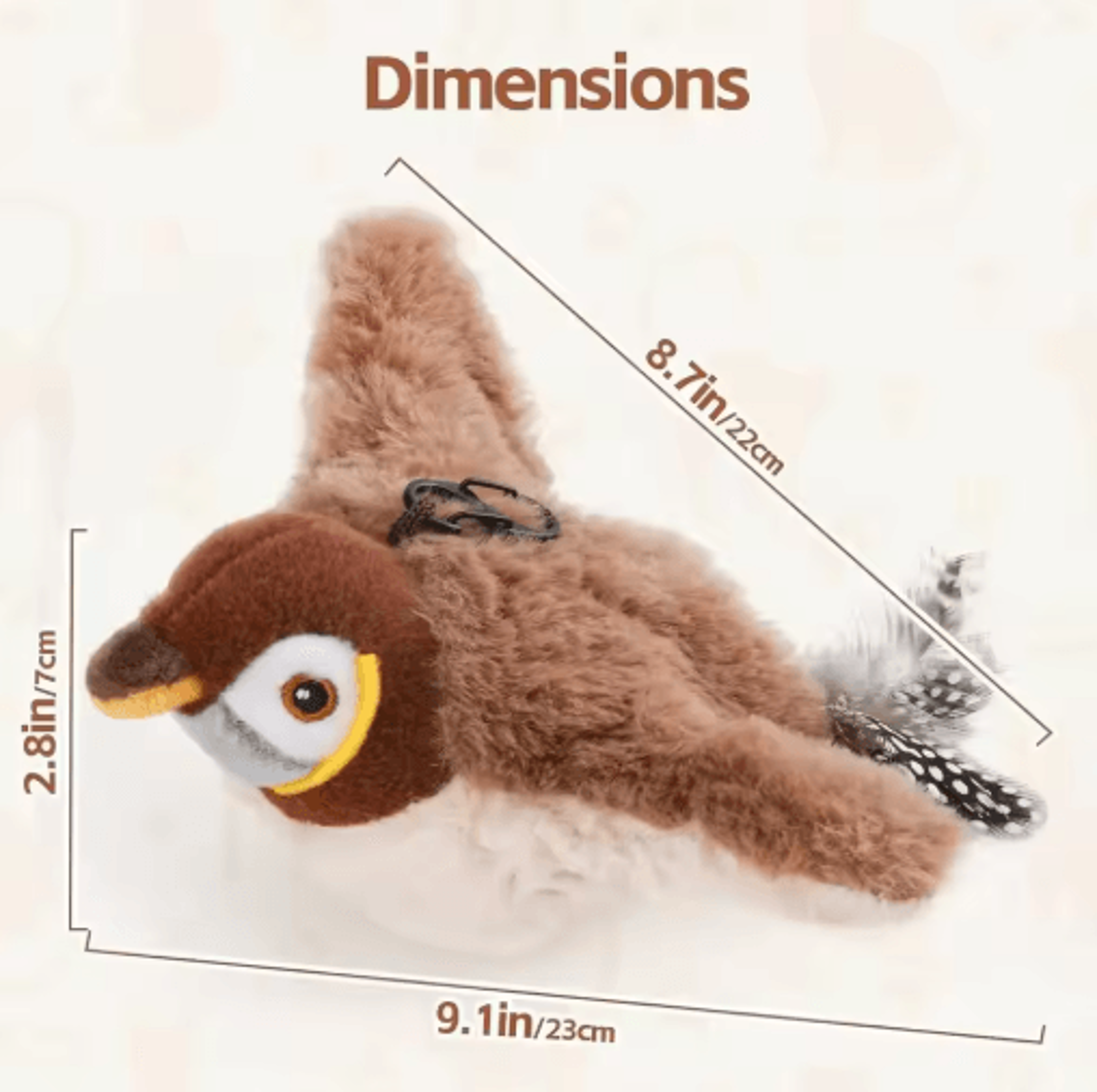 Rechargeable Chirping Flapping Bird Toy  TouchActivated Interactive Plush Toy For Cats And Small Do 2