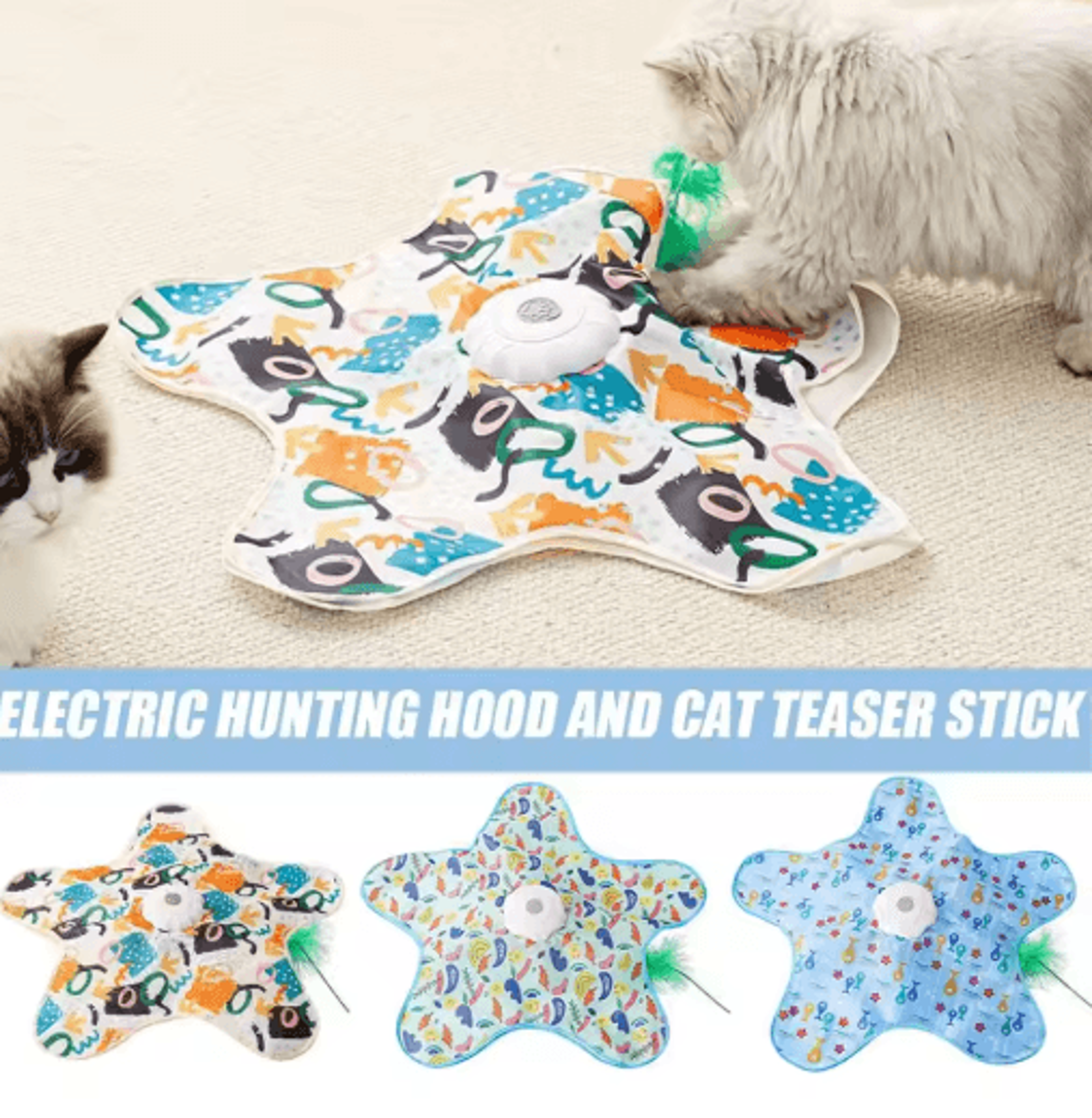 Interactive Automatic Cat Turntable Toy Feather Chase  Animal Sound Enrichment Game 4
