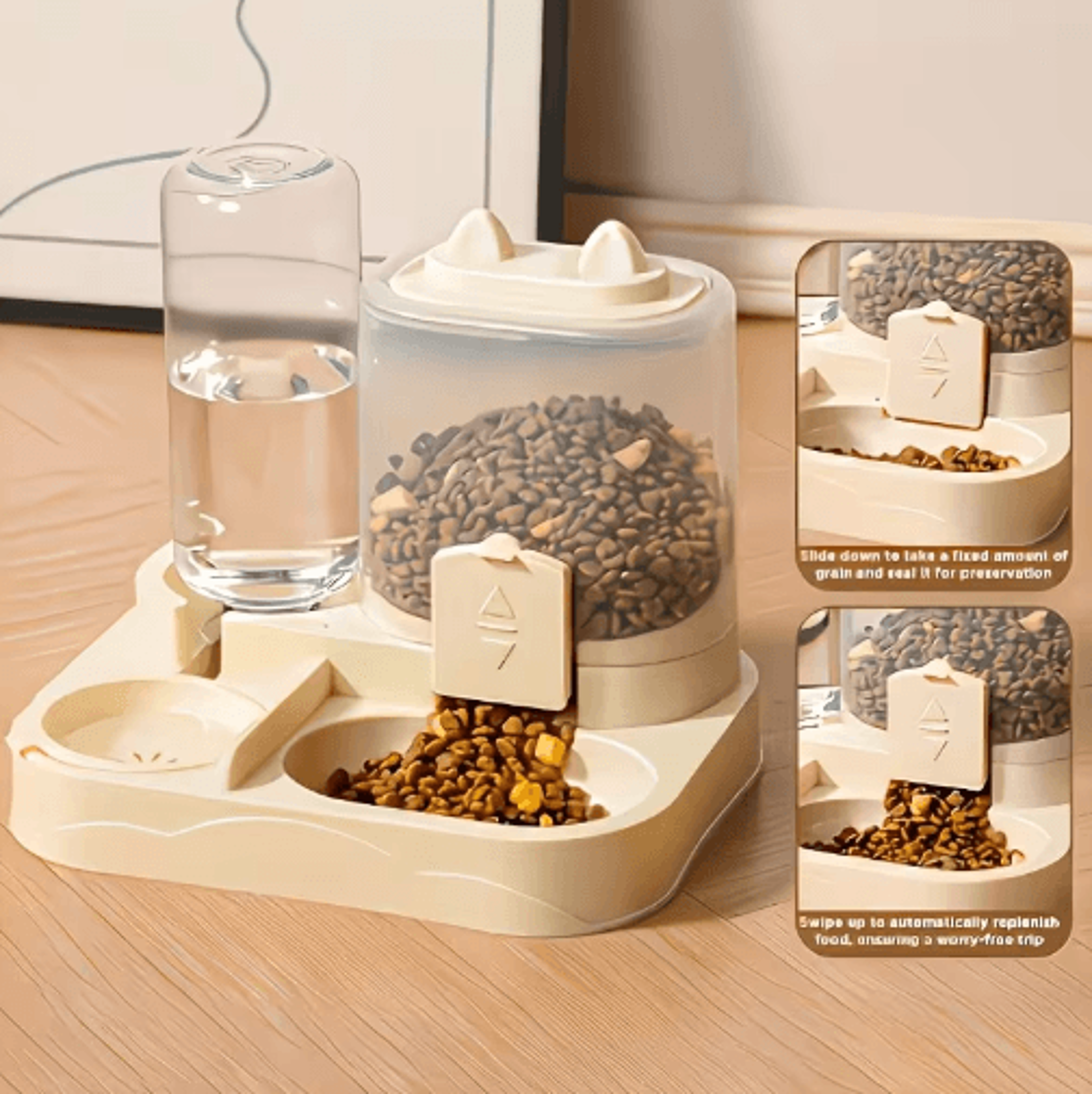2in1 Automatic Pet Feeder  Water Dispenser Dry  Wet Food Station For Cats And Dogs 7