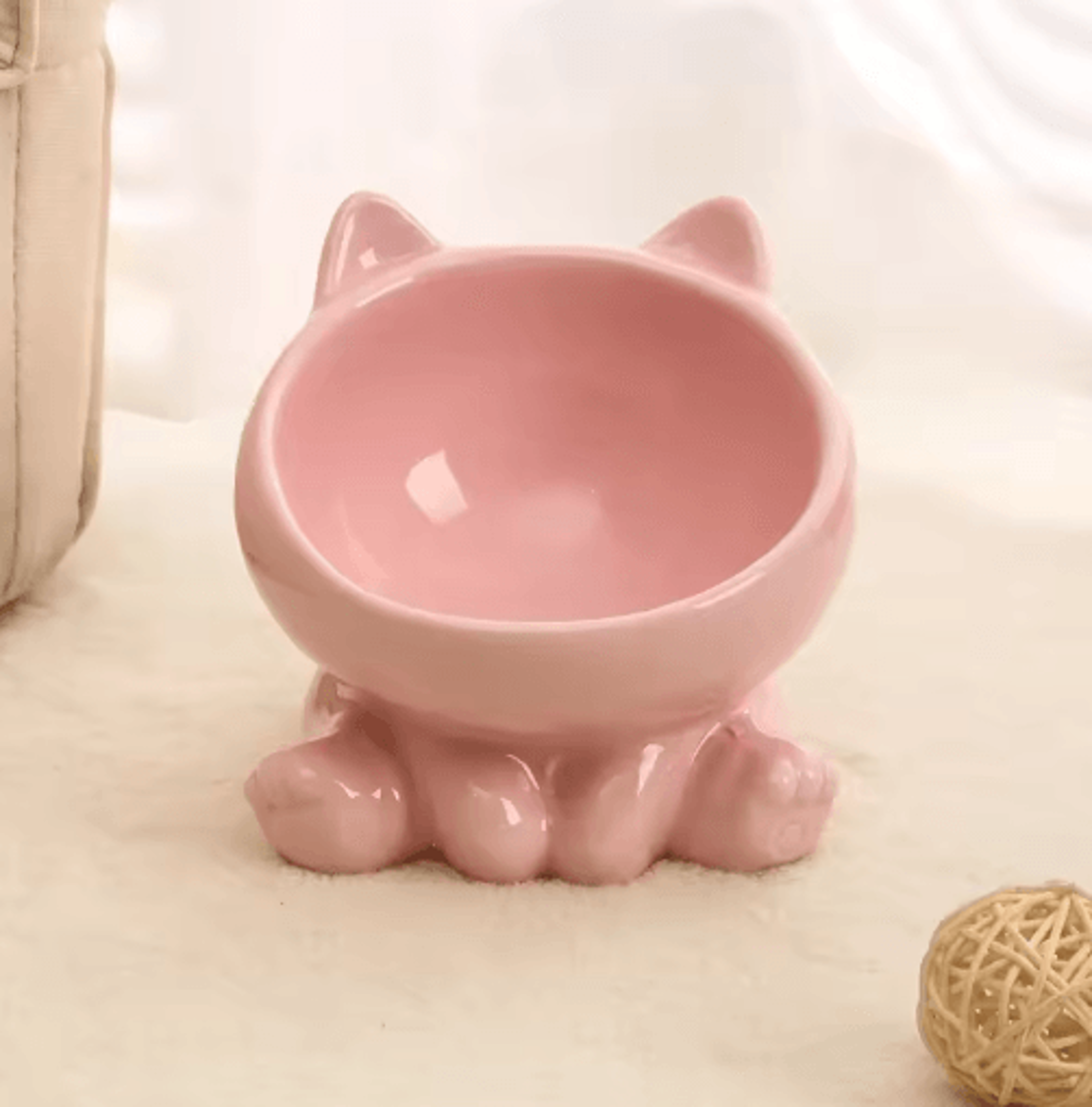 Elevated Ceramic Pet Bowl  Cute Angled Feeding Dish For Cats And Small Dogs 2