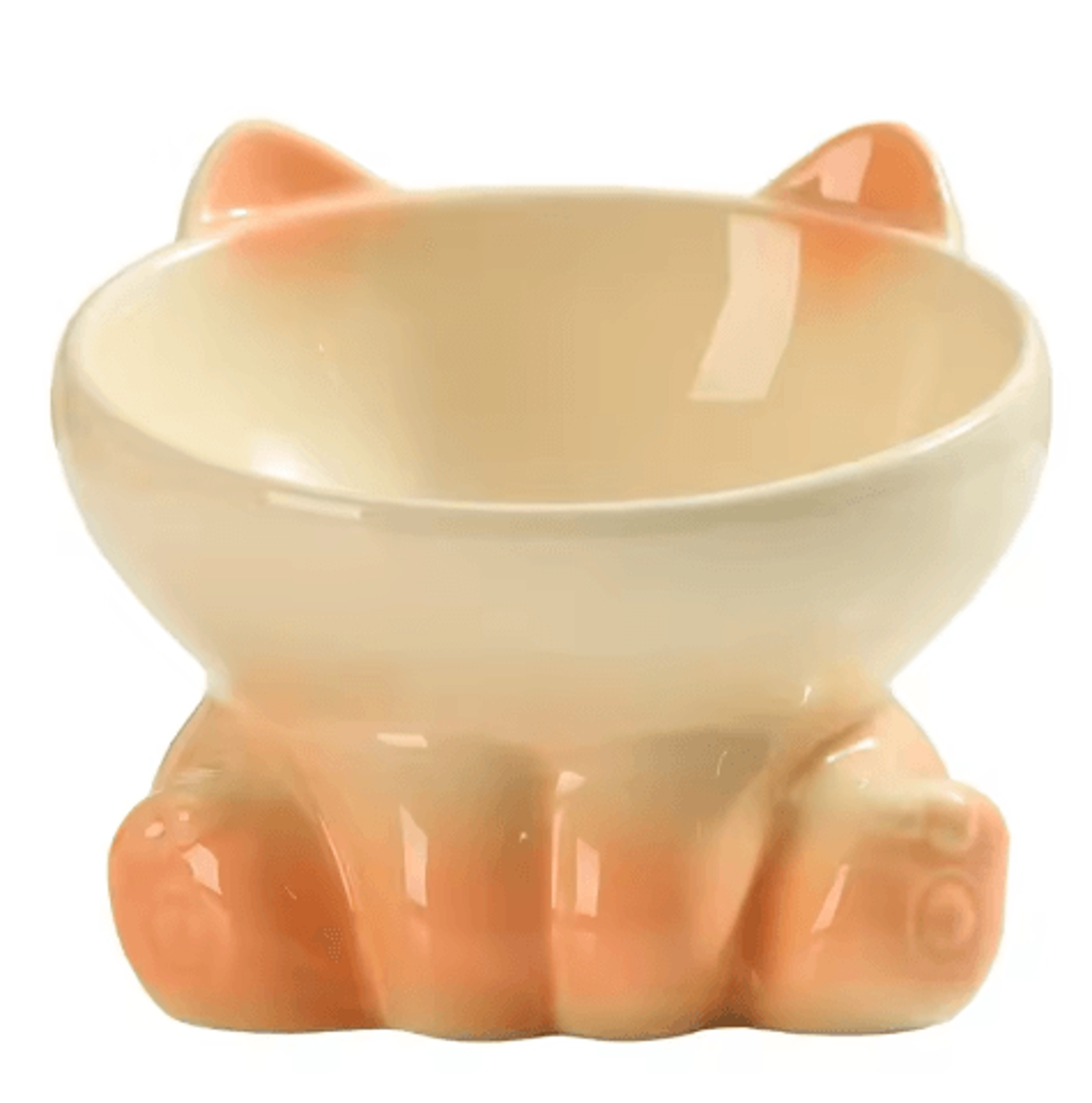 Elevated Ceramic Pet Bowl  Cute Angled Feeding Dish For Cats And Small Dogs 8