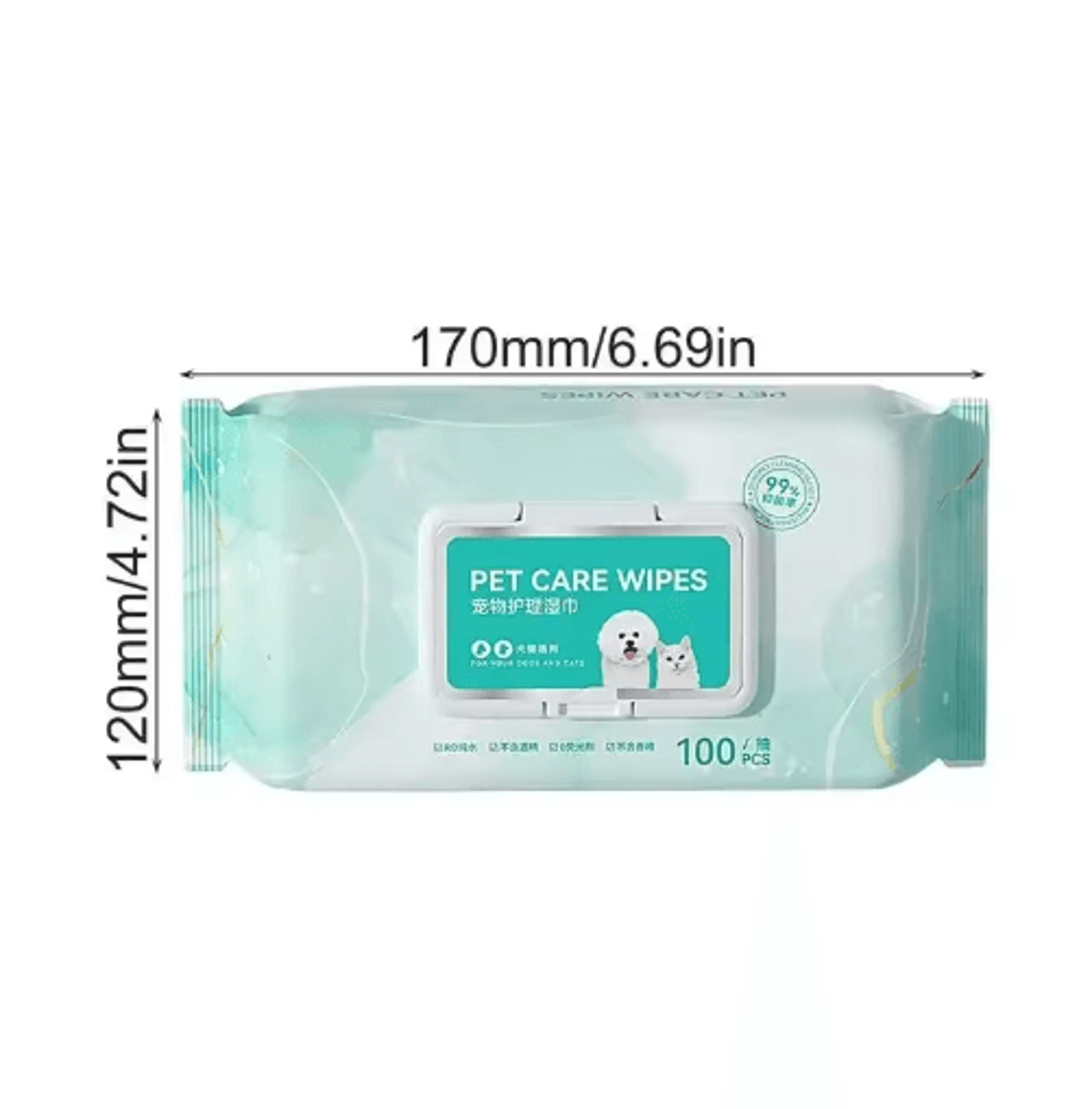 100PCS Pet Cleaning Wipes Gentle Deodorizing  Moisturizing Wipes For Cats And Dogs 1