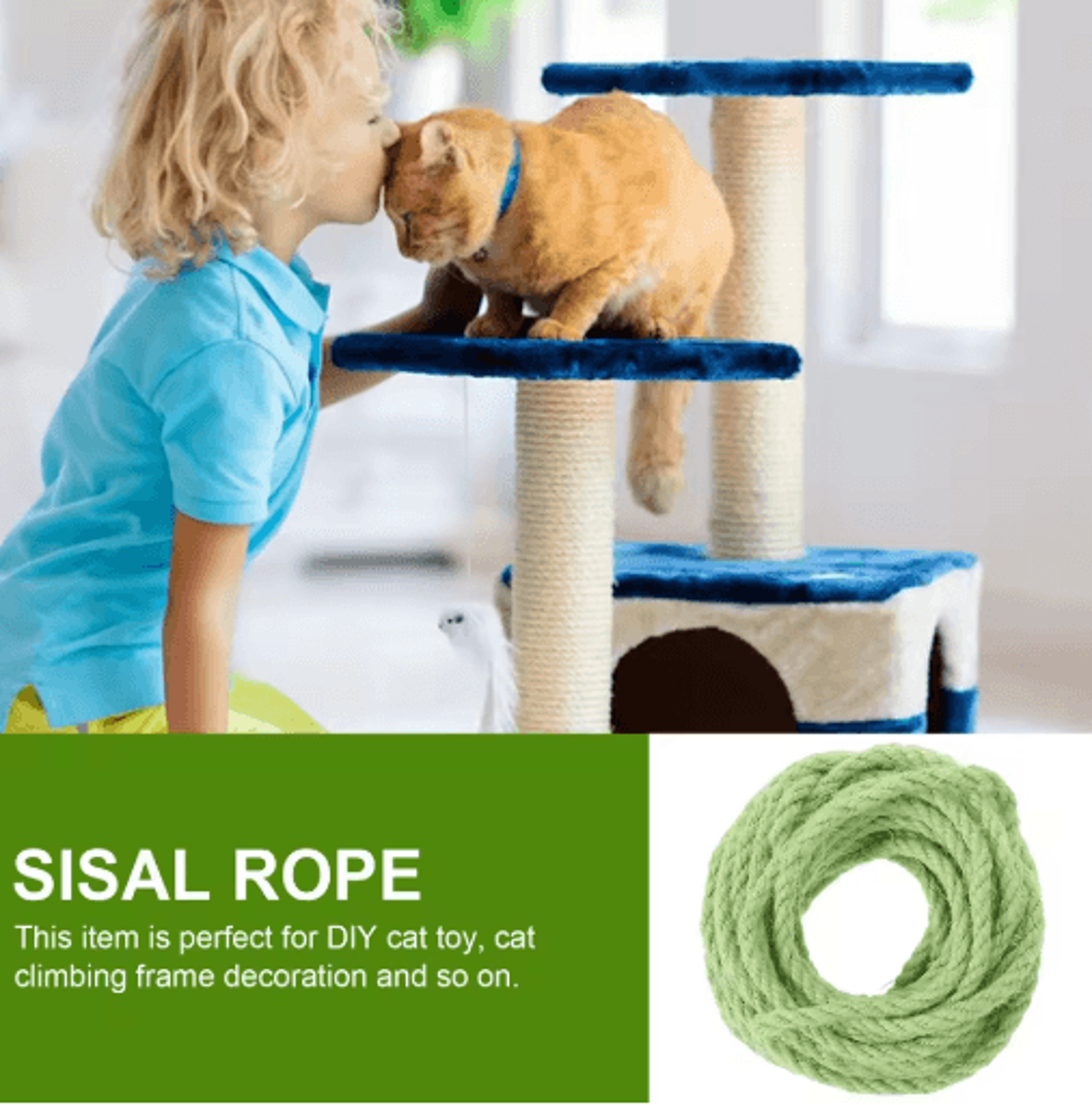 10M Natural Sisal Rope For Cat Trees  Durable Hemp Rope For Scratchers Climbing Frames  DIY Cat Pro 2