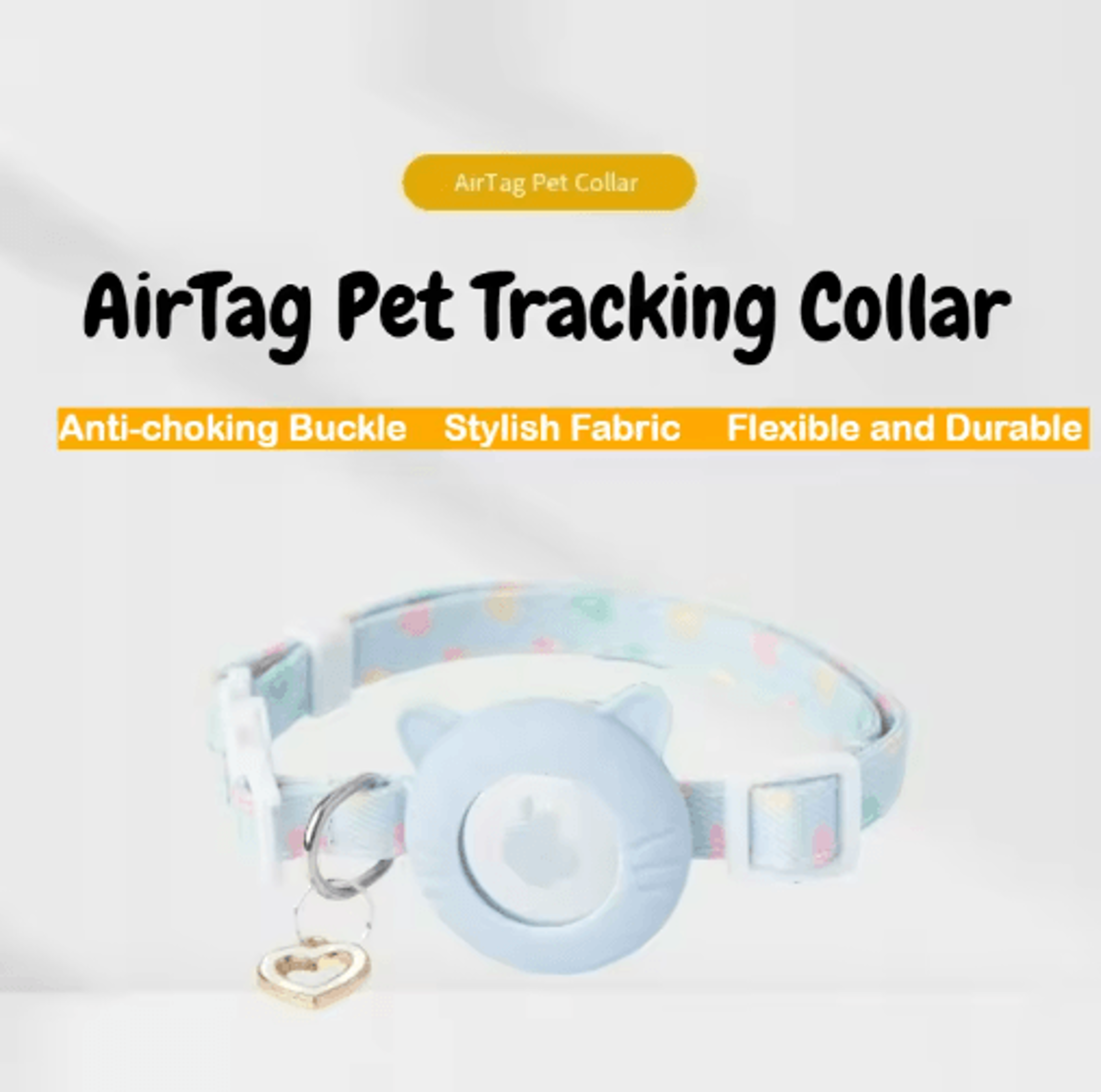 Track Paw AirTag Cat Collar Adjustable Breakaway Pet Tracker Collar With Secure AirTag Holder 6