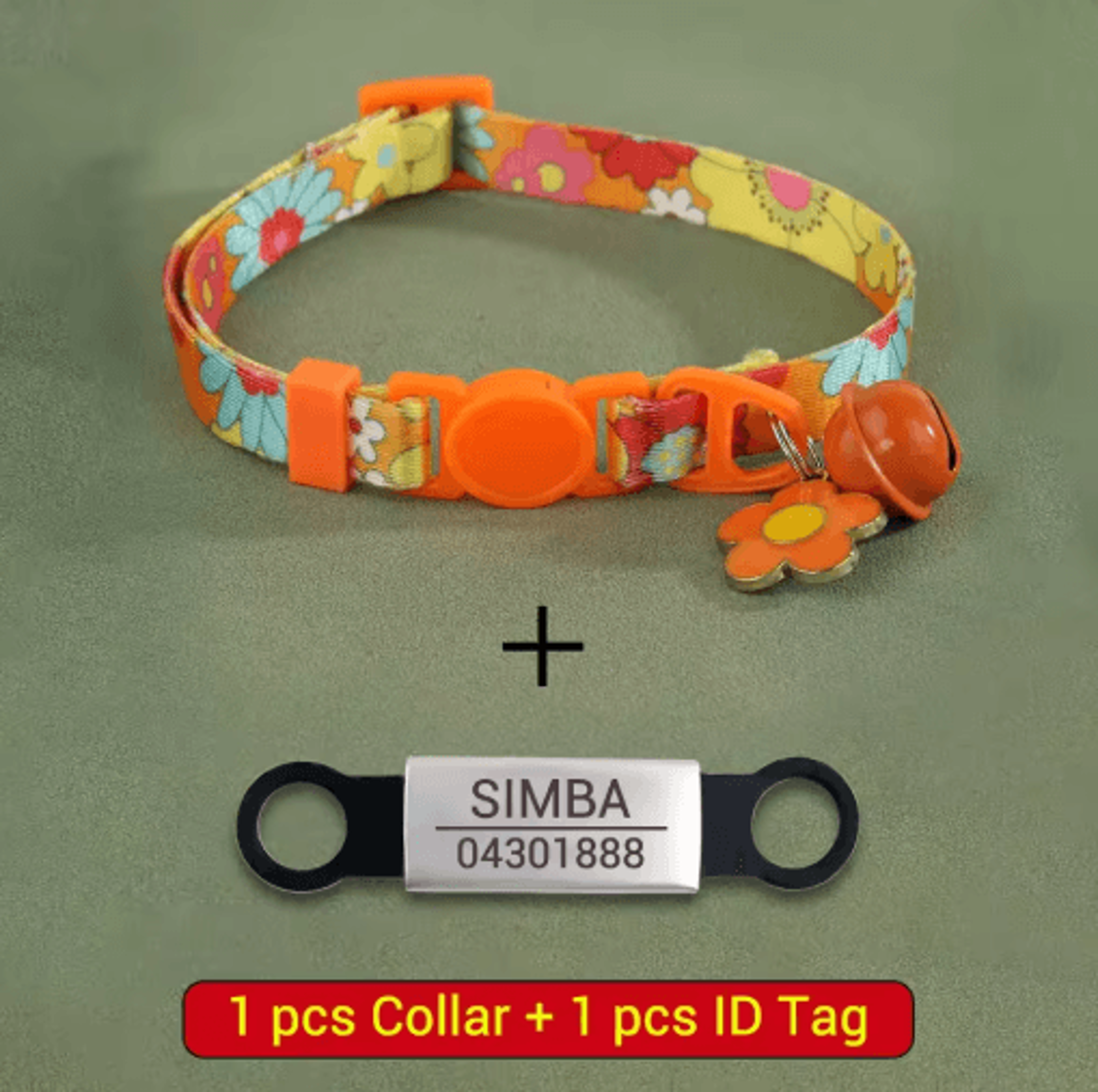 PawPrint Personalized Pet Collar  Custom Engraved Cat  Puppy Collar With Bell And Safety Buckle 5