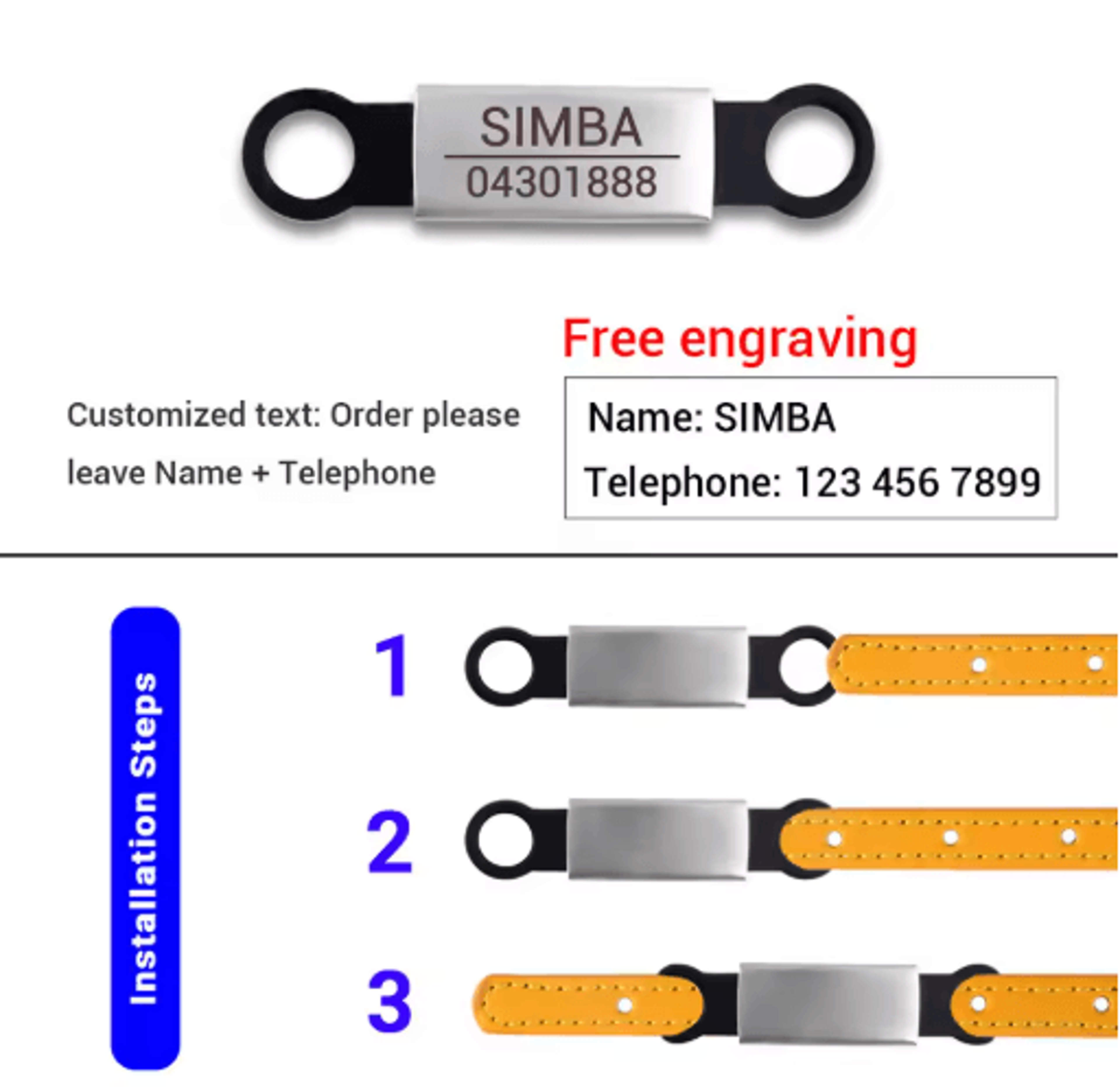 PawPrint Personalized Pet Collar  Custom Engraved Cat  Puppy Collar With Bell And Safety Buckle 9