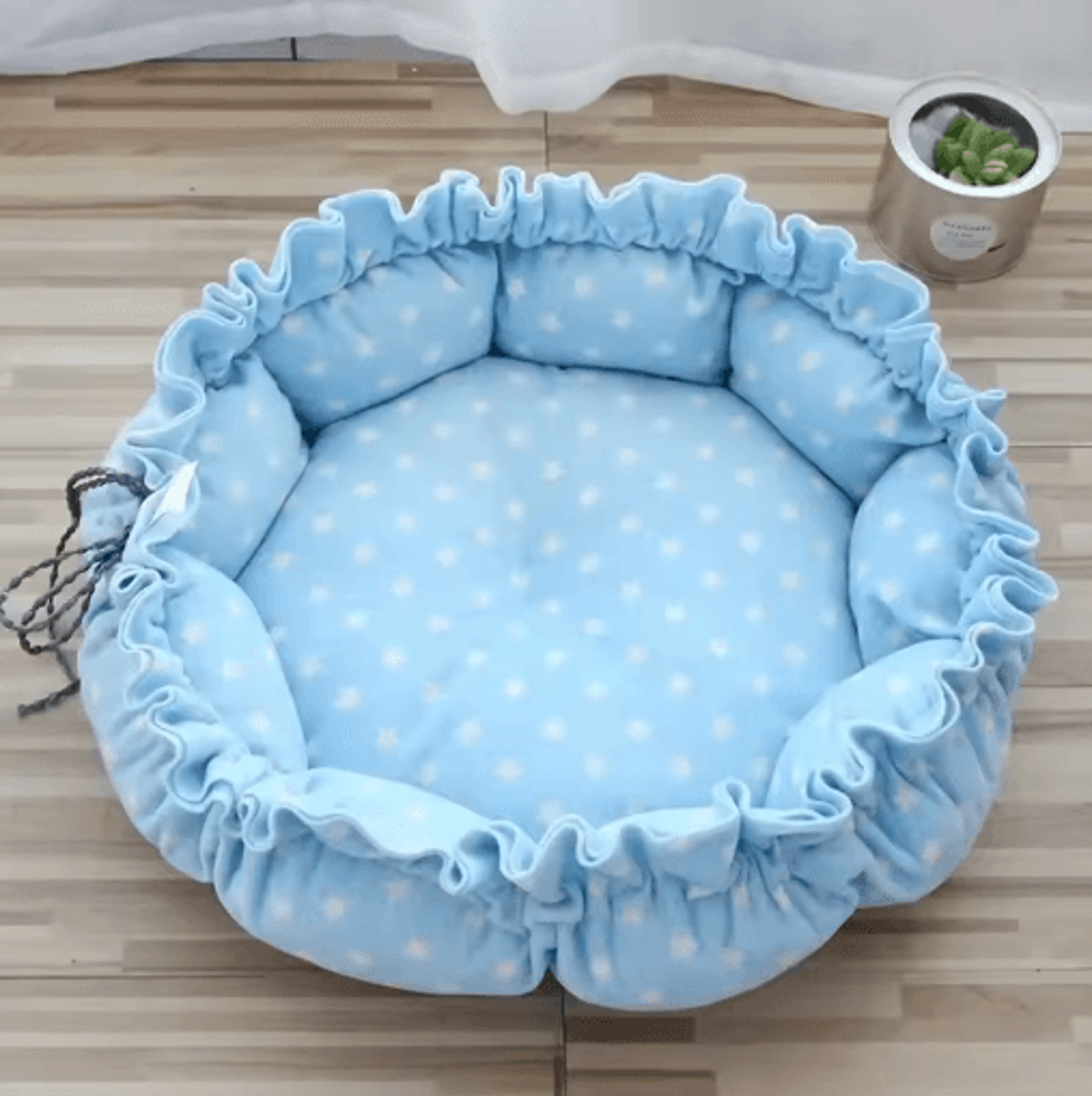 CozyNest Plush Pet Bed Basket For Cats Kittens  Small Dogs 10