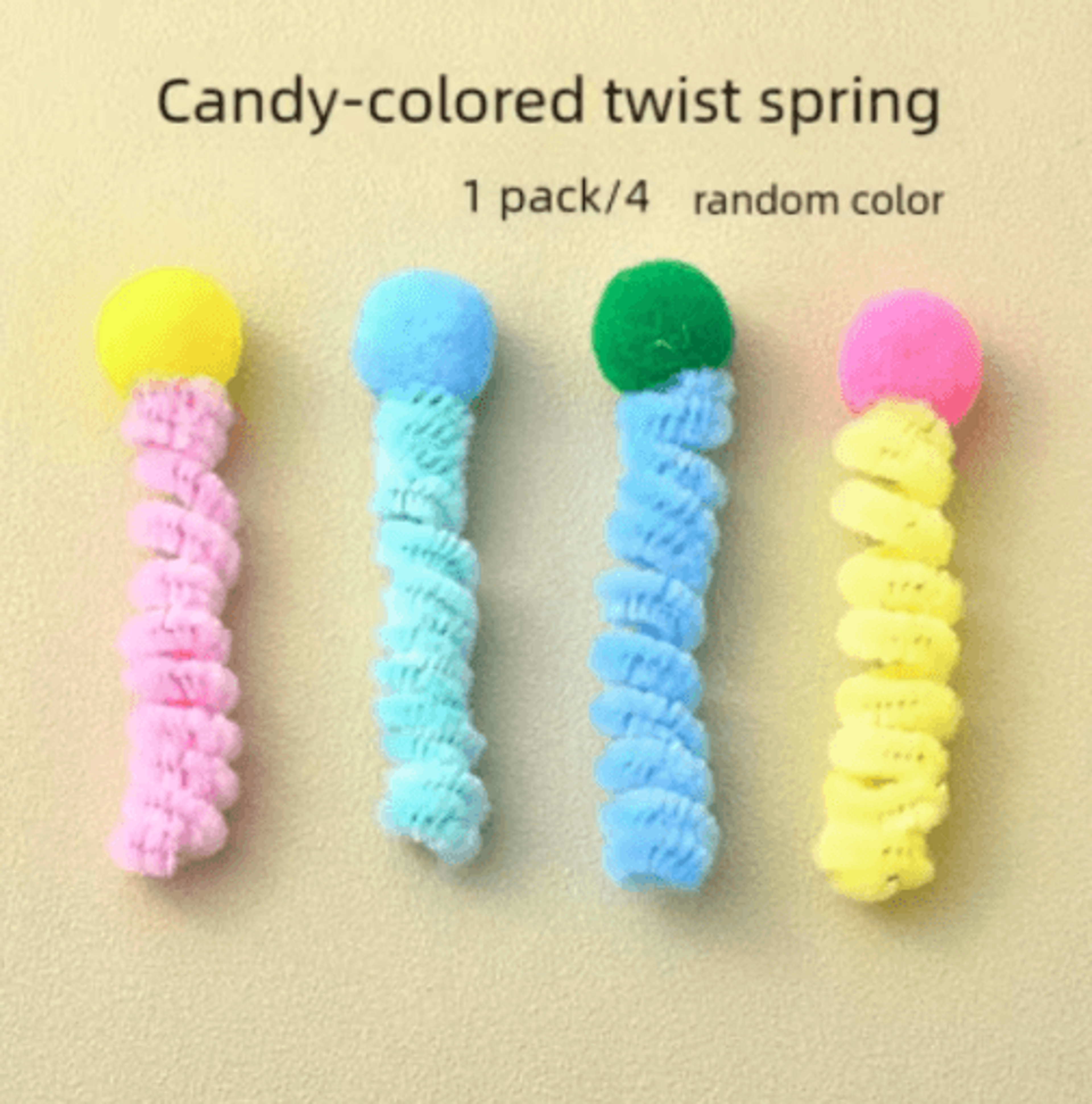 Spring Bounce Colorful Interactive Cat Spring Toy Set 5