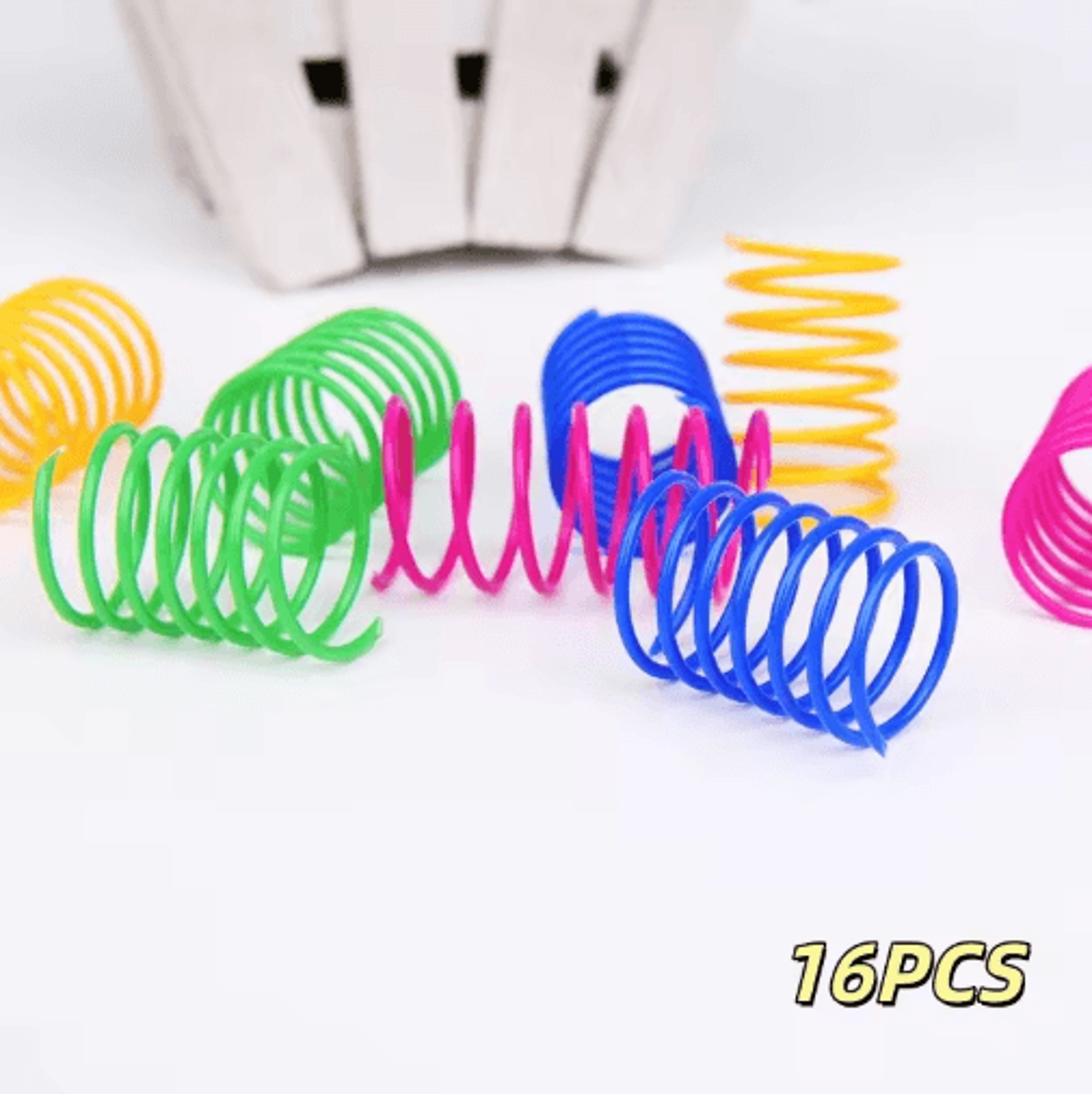 Spring Bounce Colorful Interactive Cat Spring Toy Set 6