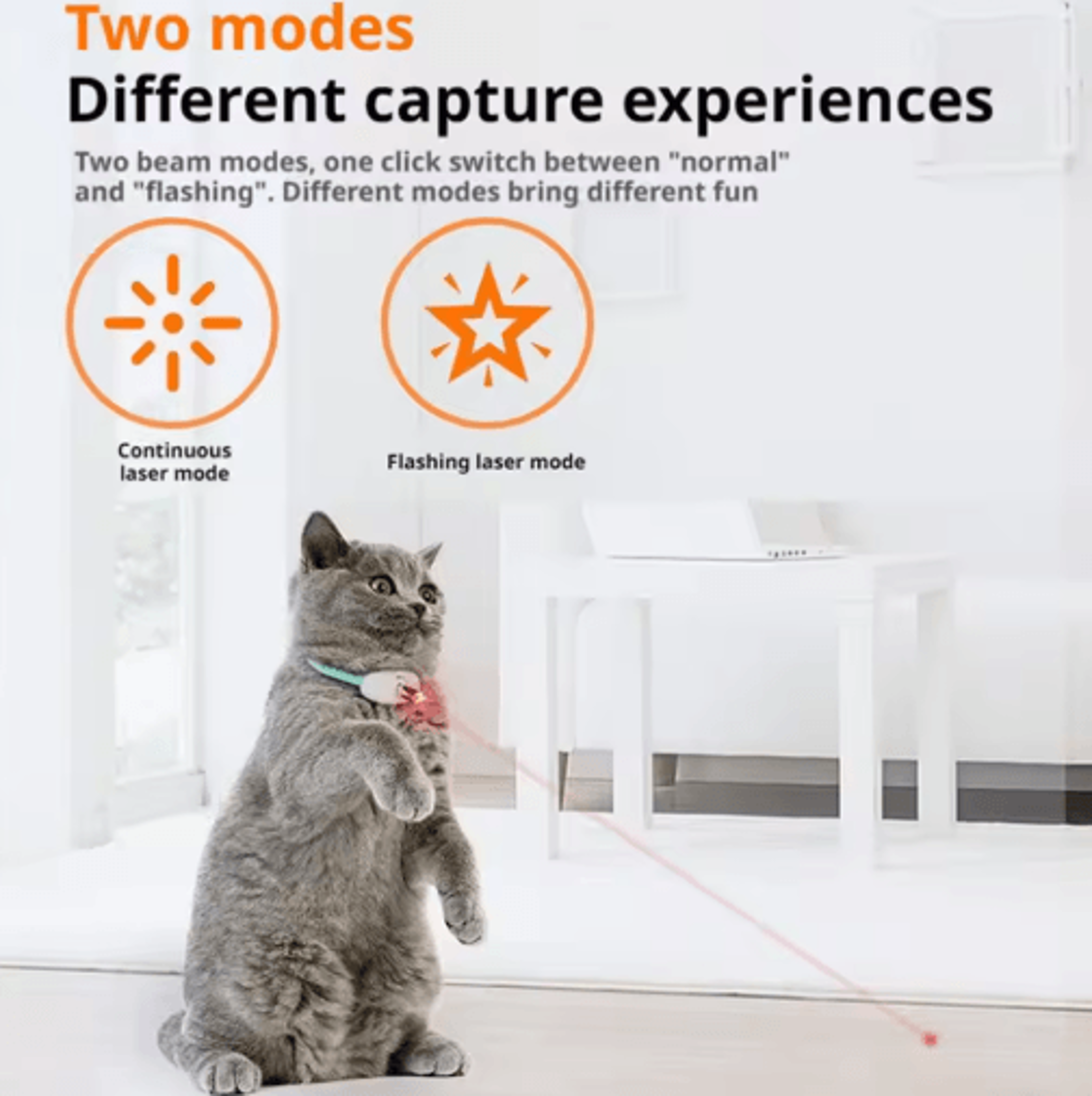 Laser Paws Smart Rechargeable Cat Laser Collar Toy 4