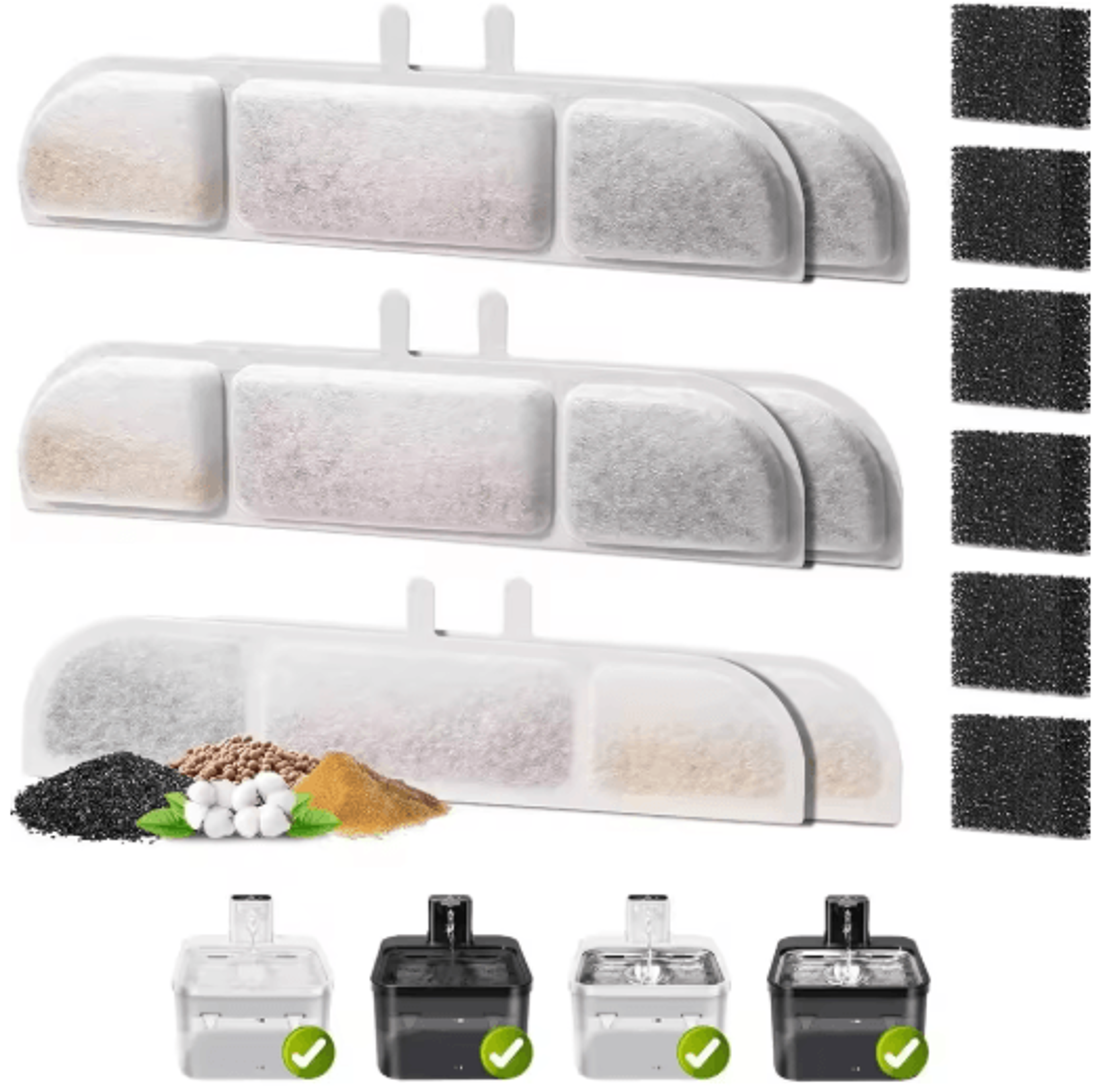 Pure Flow Activated Carbon Filter Cartridge Replacement For DownyPaws Cat Fountain 0