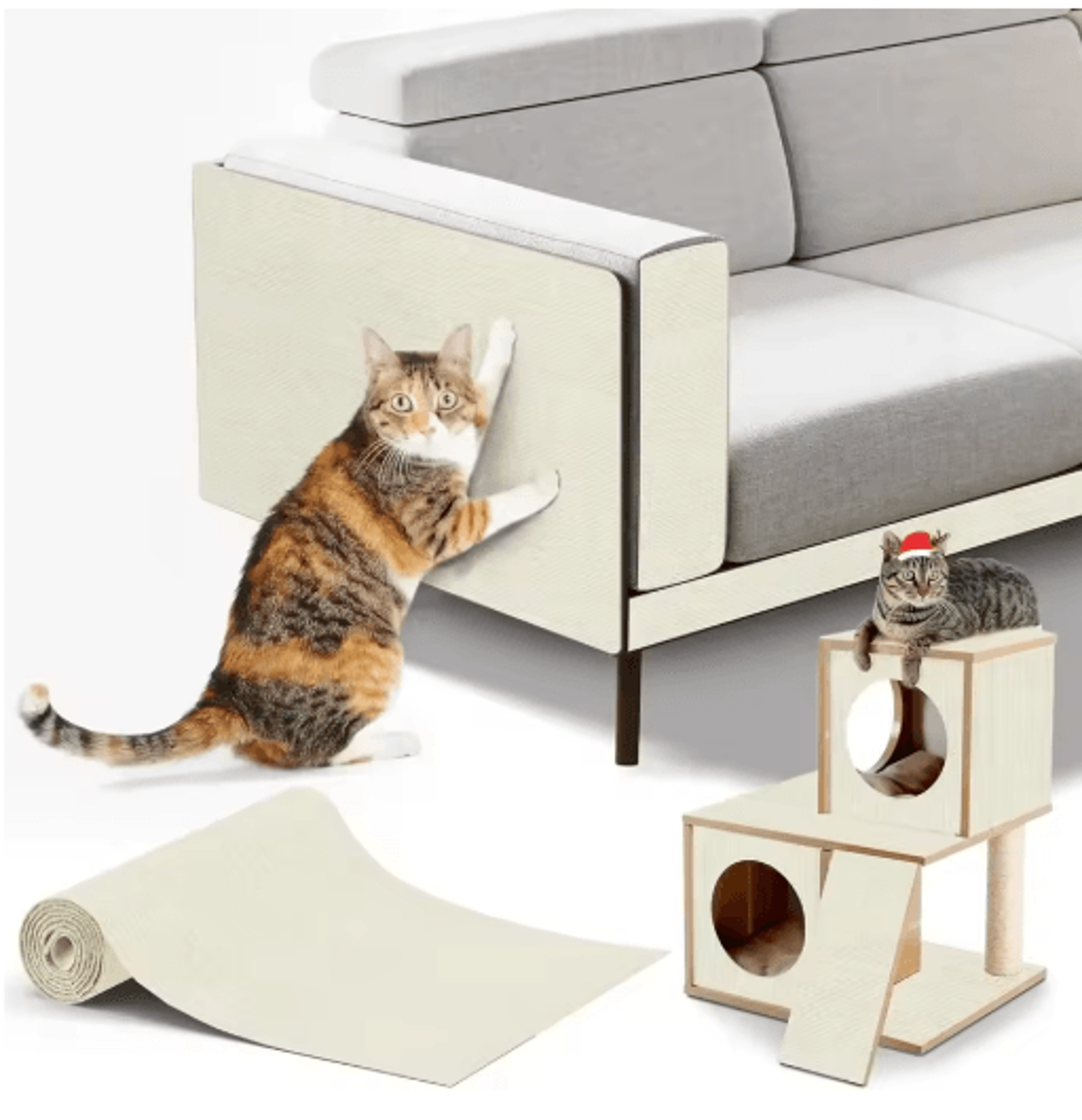ScratchGuard DIY Cat Scratcher Mat  SelfAdhesive Trimmable Sofa Protector In 7 Colors 7
