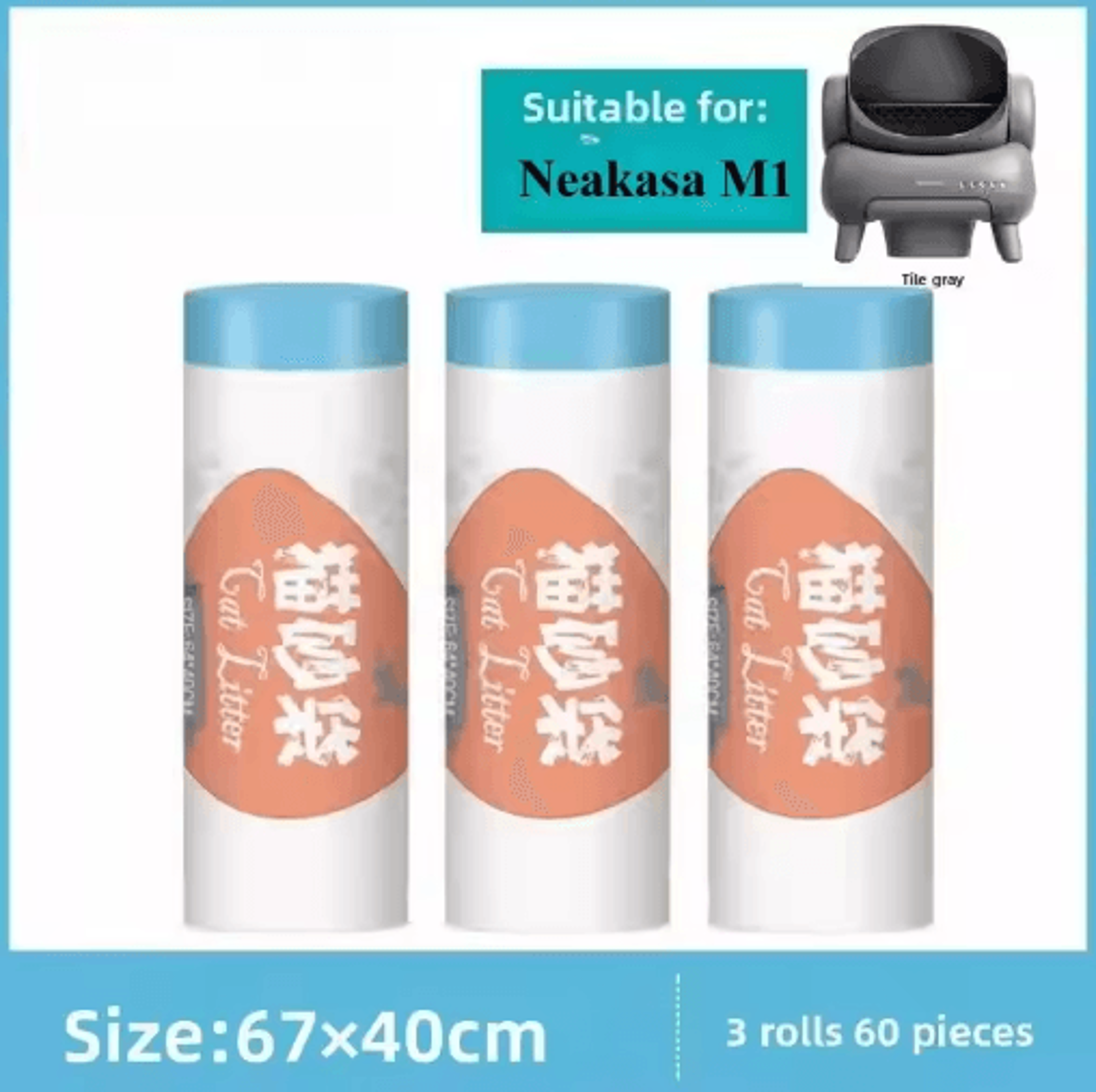 Neakasa M1 HeavyDuty Litter Bag Liners  Drawstring Waste Collection Bags For SelfCleaning Litter Bo 8
