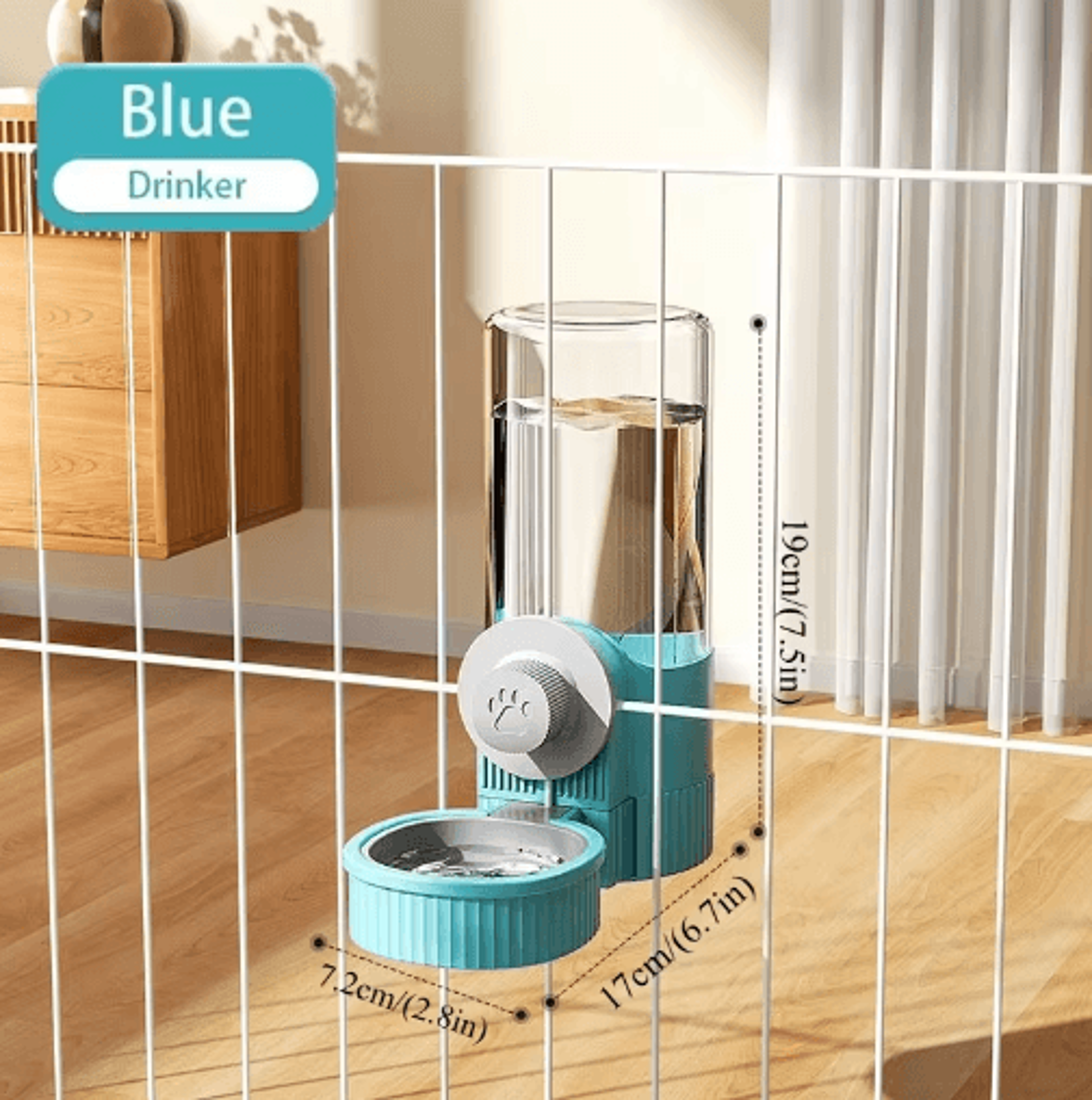 CageMount Gravity Pet Feeder  Water Dispenser Set  Hanging Automatic Food  Water Station For Cats D 2