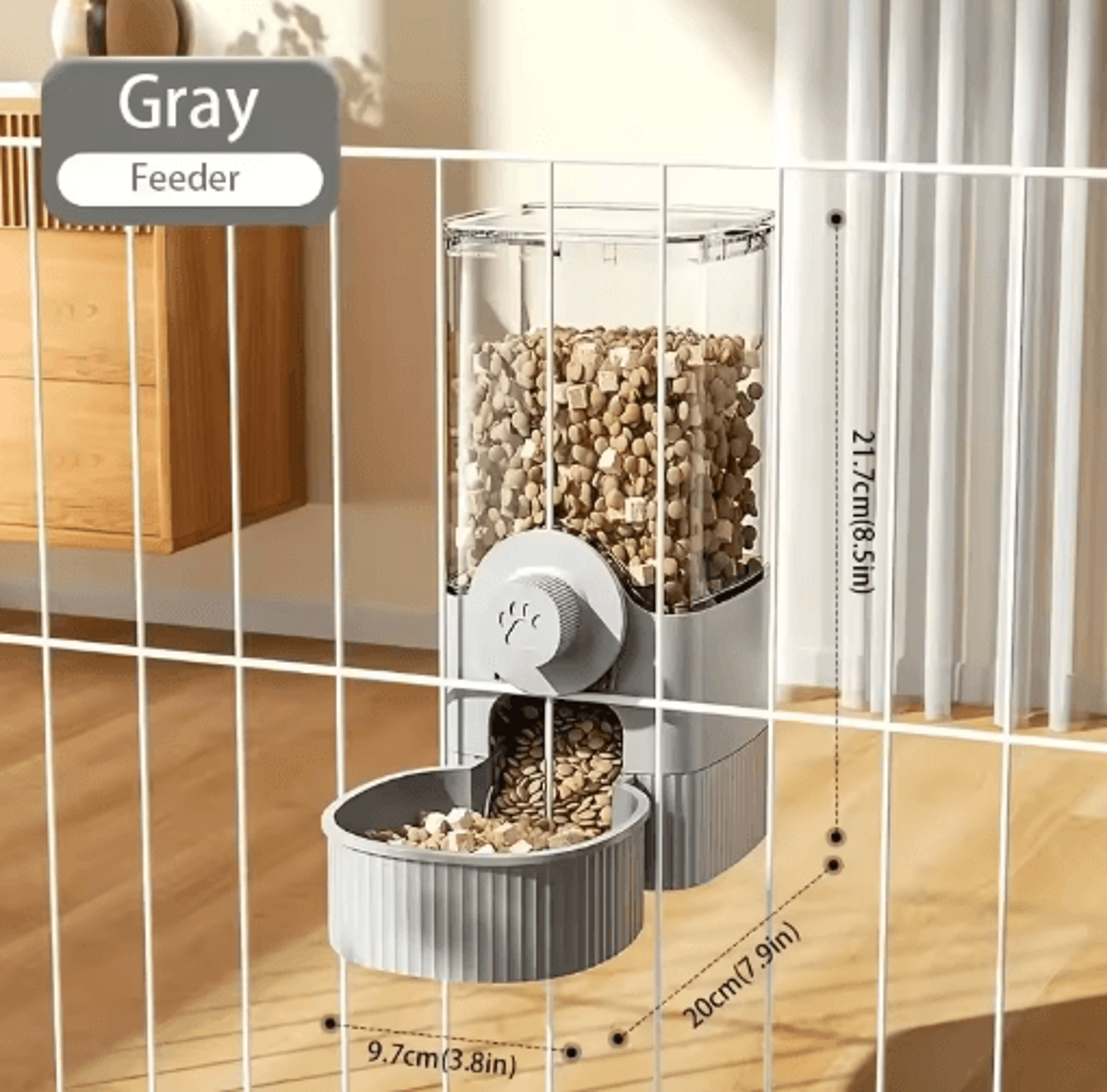 CageMount Gravity Pet Feeder  Water Dispenser Set  Hanging Automatic Food  Water Station For Cats D 4