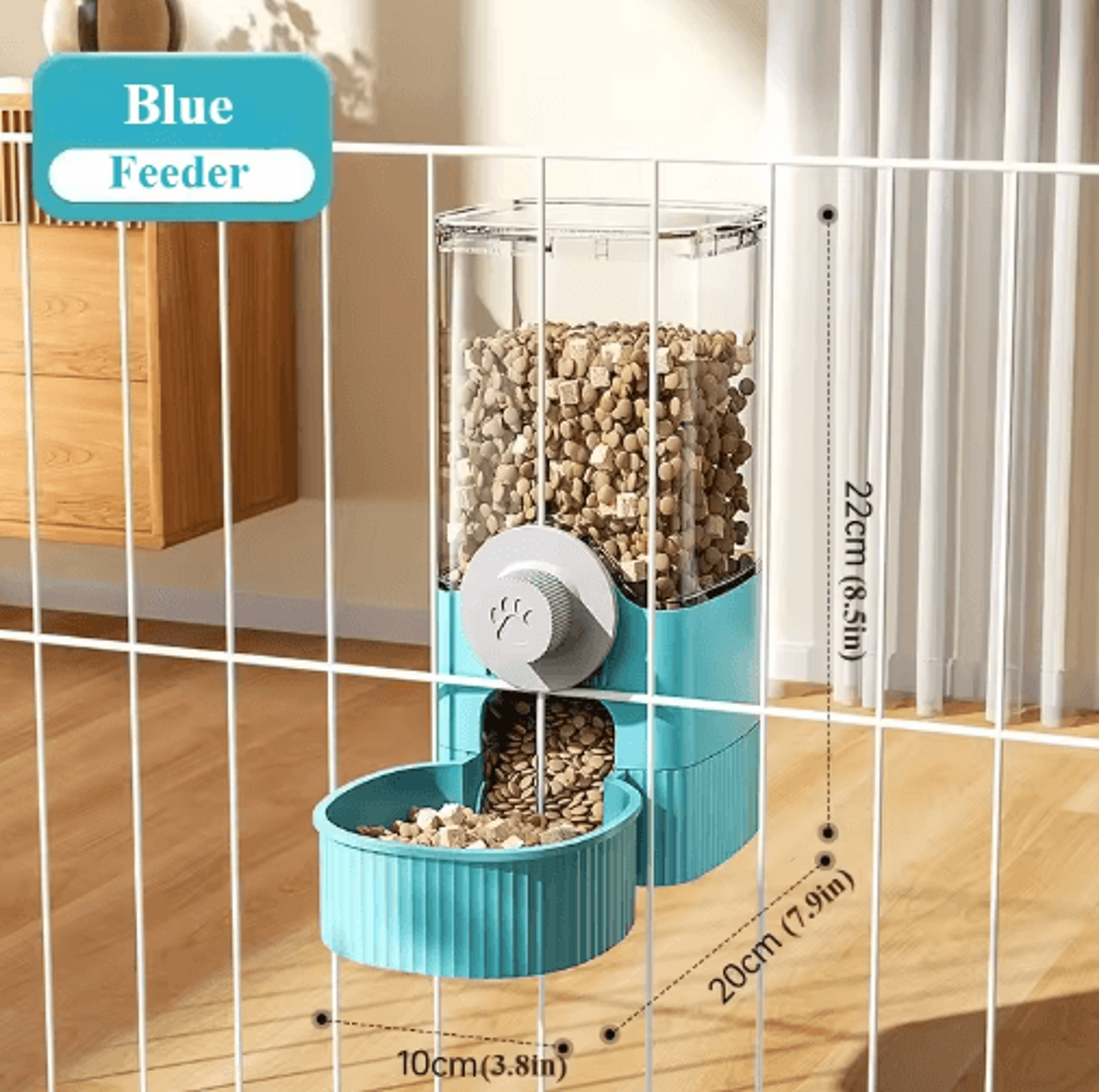CageMount Gravity Pet Feeder  Water Dispenser Set  Hanging Automatic Food  Water Station For Cats D 6