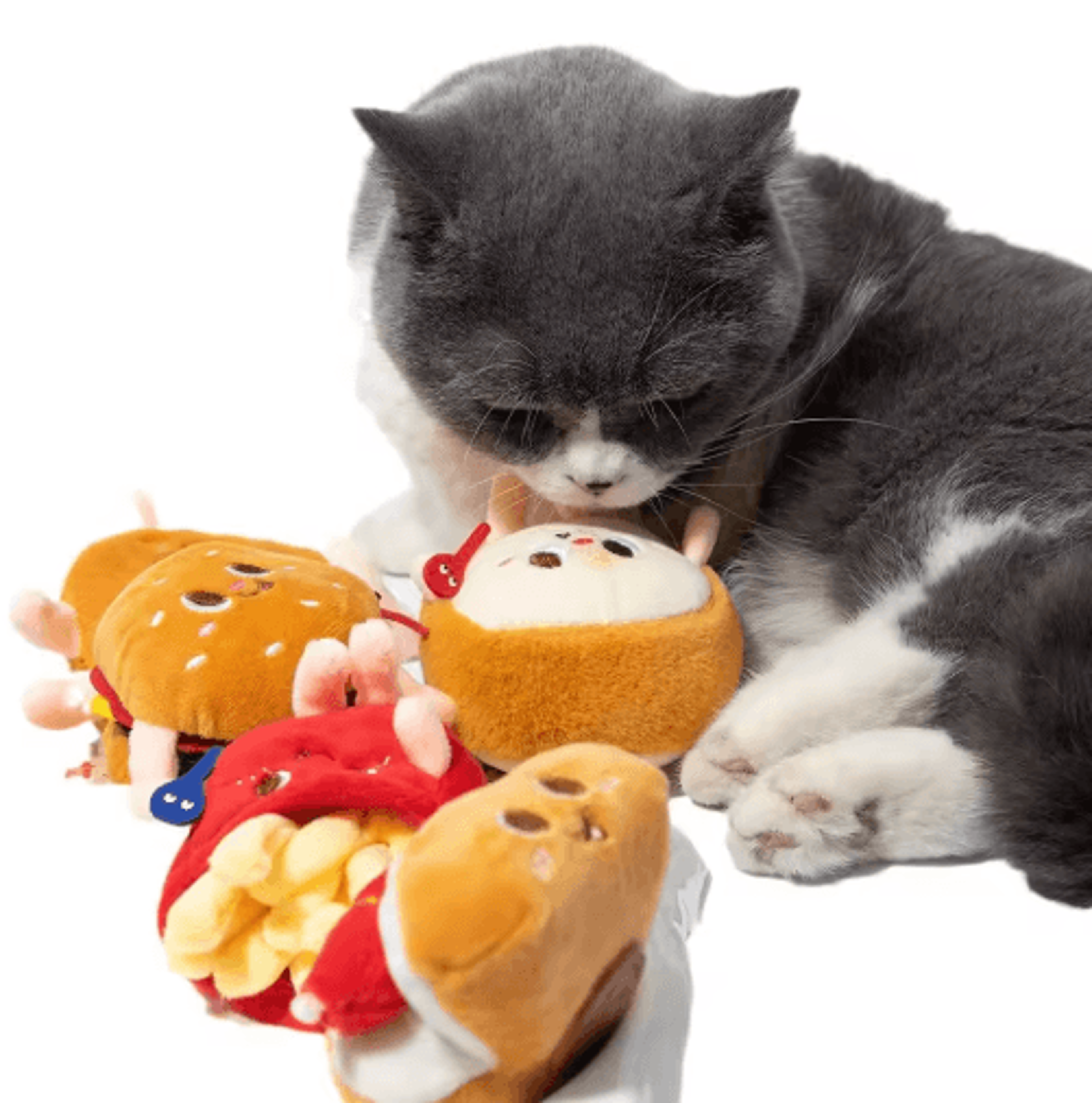 SnackPaws Catnip Plush Toy  Funny Hamburger Bread  Hot Dog Chew Toy For Cats 7