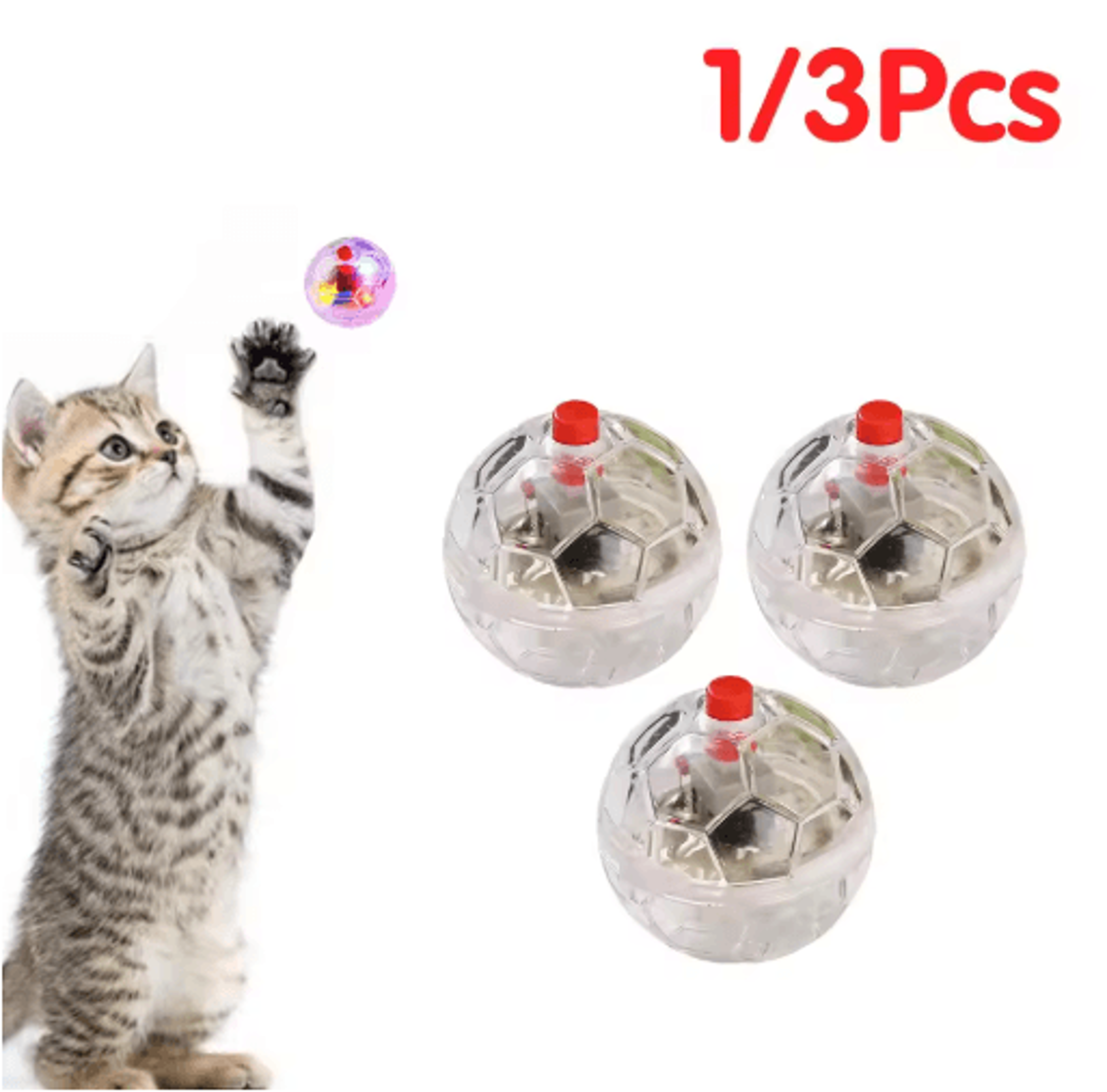 Interactive Flash Motion Ball Toy For Cats With Automatic Light Activation 0