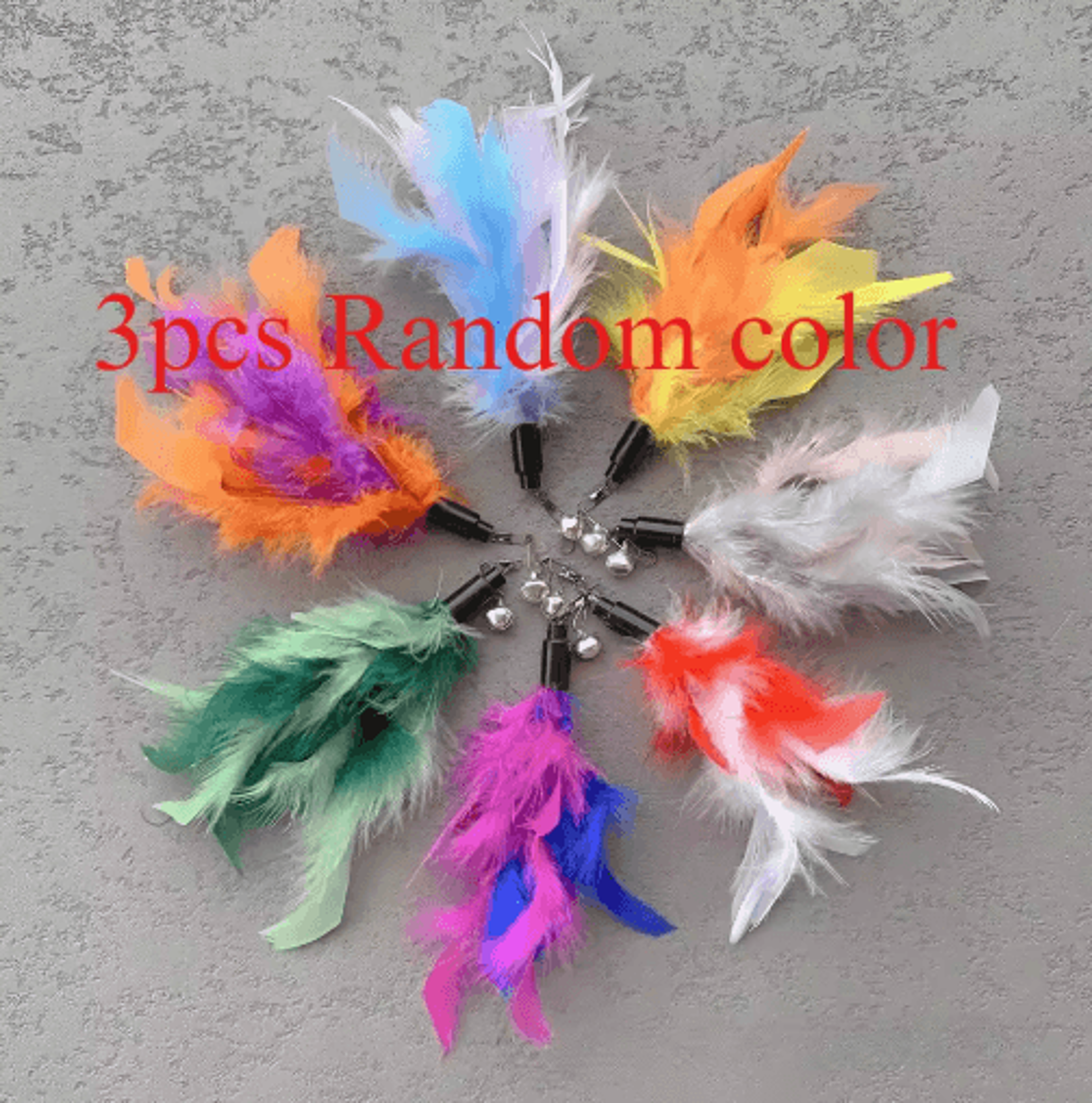 Feather Cat Teaser Replacement Refills For Interactive Wand Toys 3PCS5PCS 2