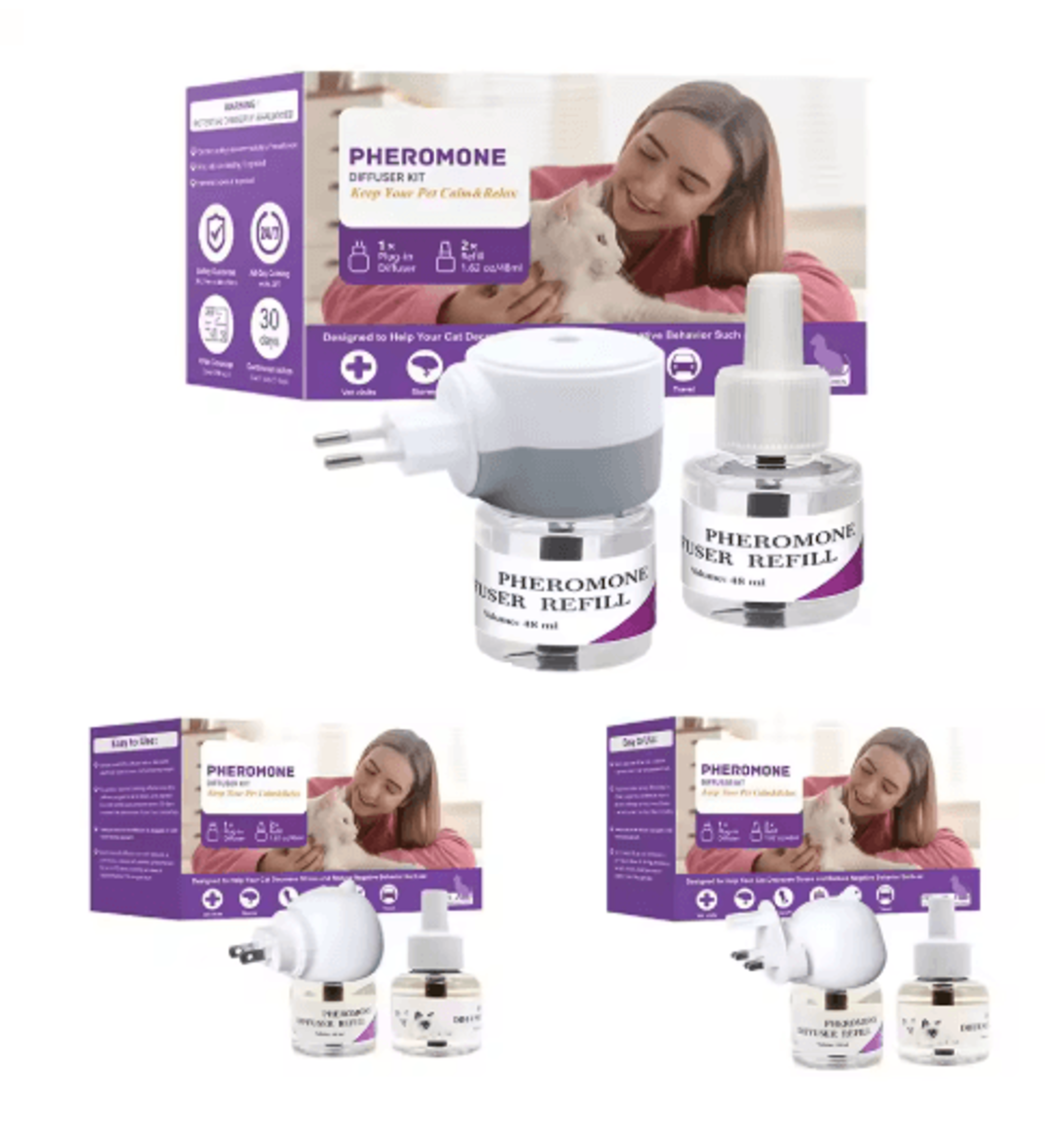 LongLasting Cat Pheromone Diffuser PlugIn For Stress Relief And Comfort 0