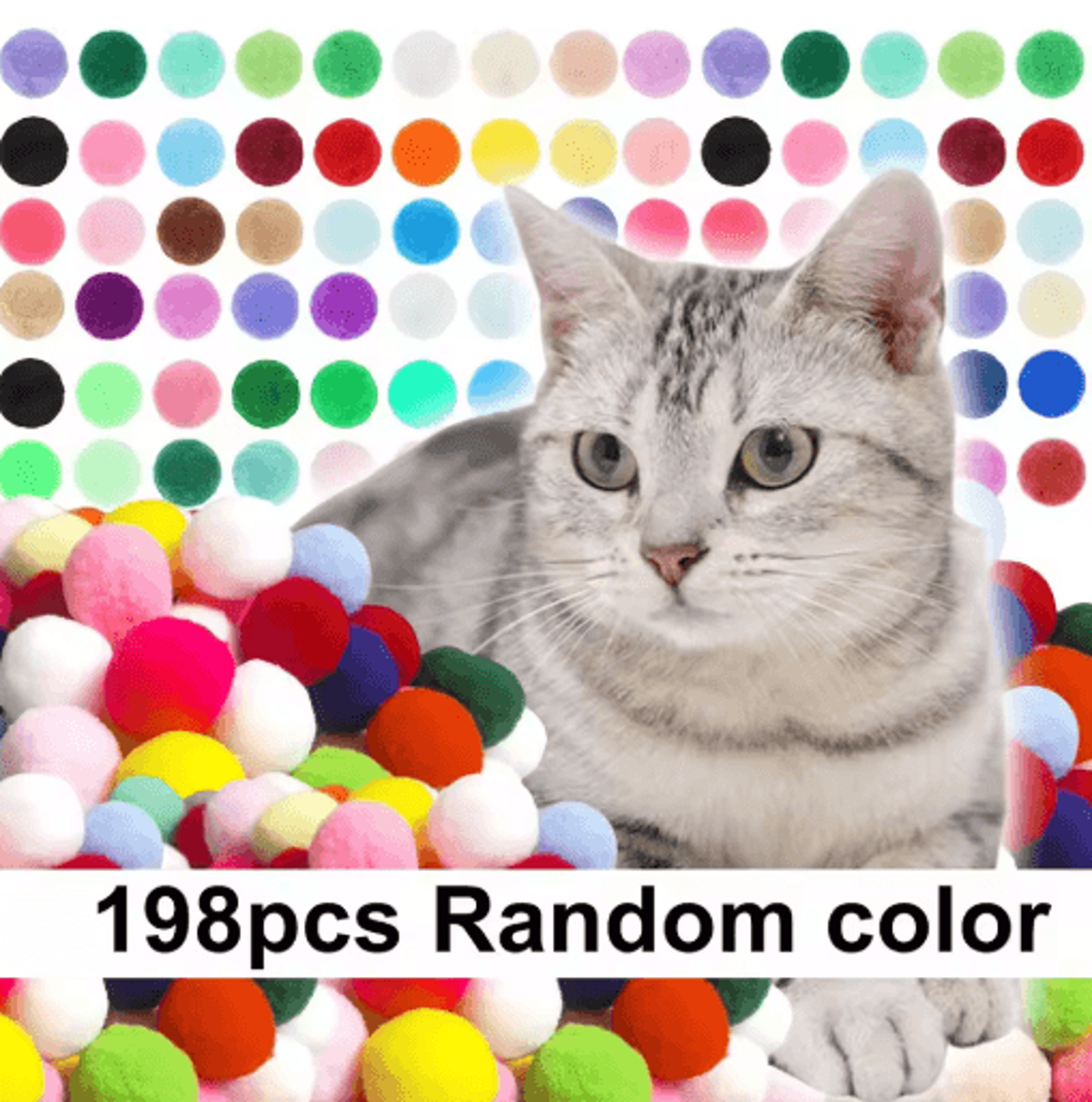 Colorful Plush Cat Toy Balls For Interactive Play  Training 1