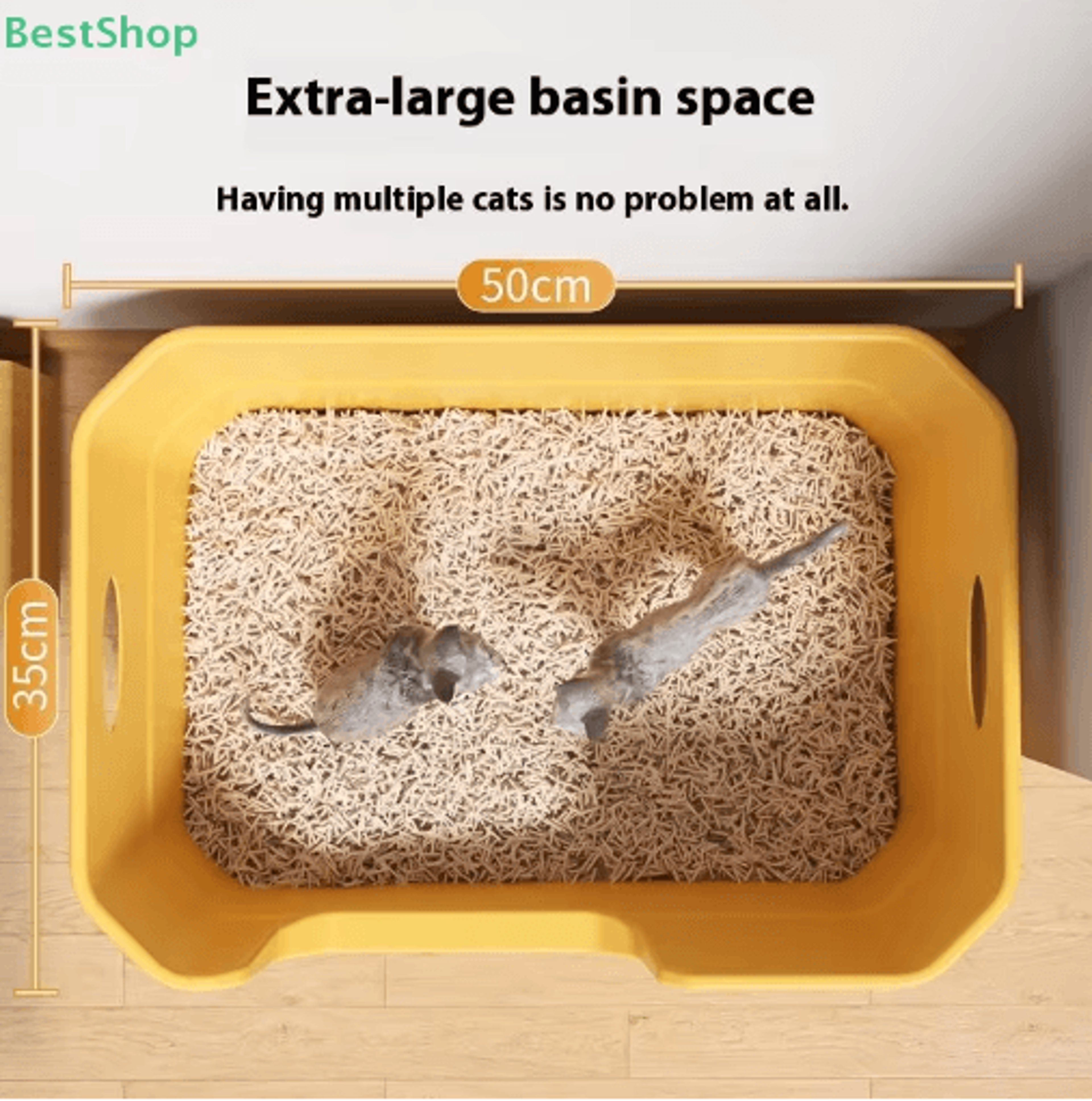 Extra Large HighSided Cat Litter Box For Cleaner  More Comfortable Use 7