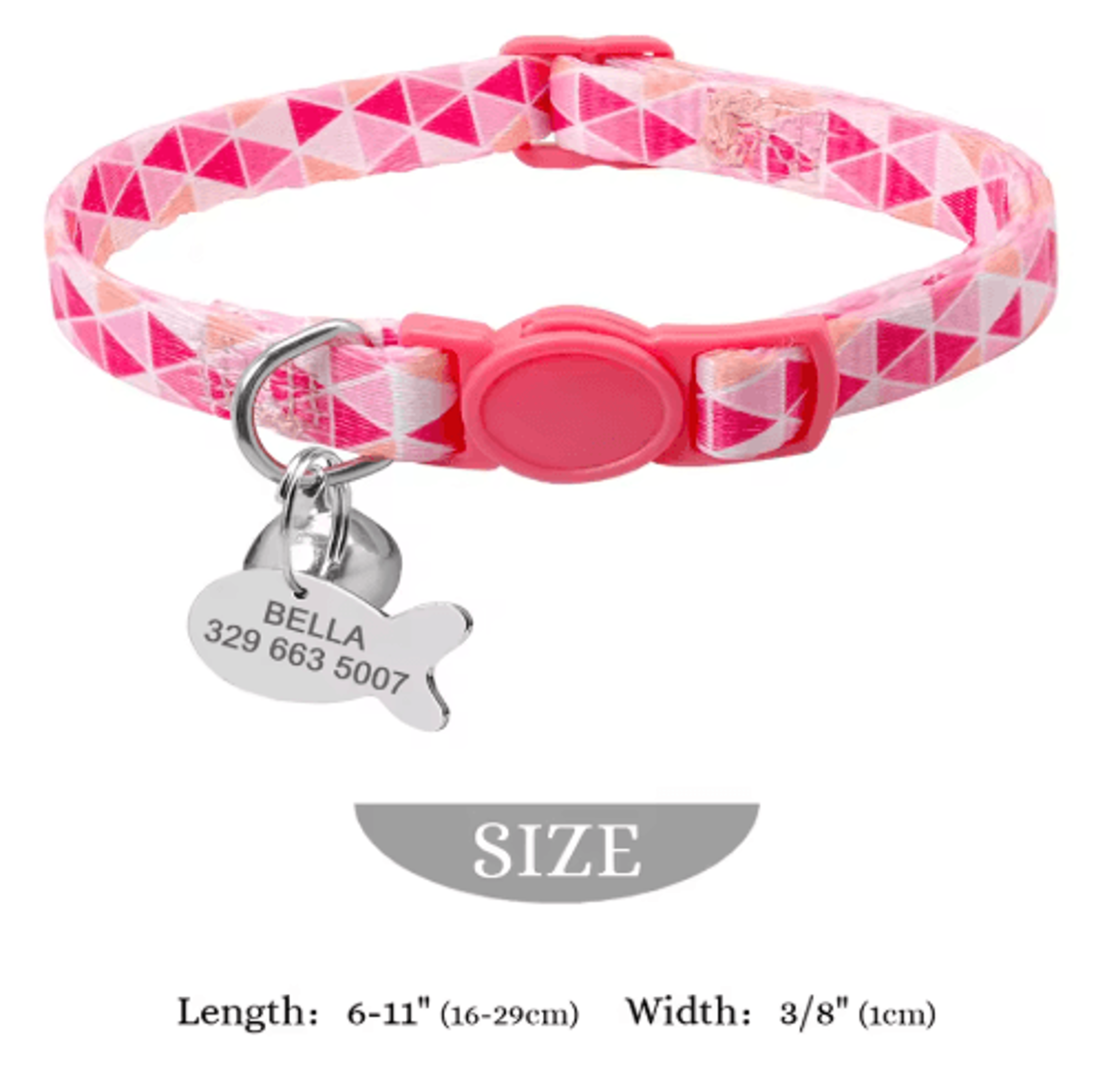 Personalized Engraved Nylon Cat Collar With Custom ID Tag 2
