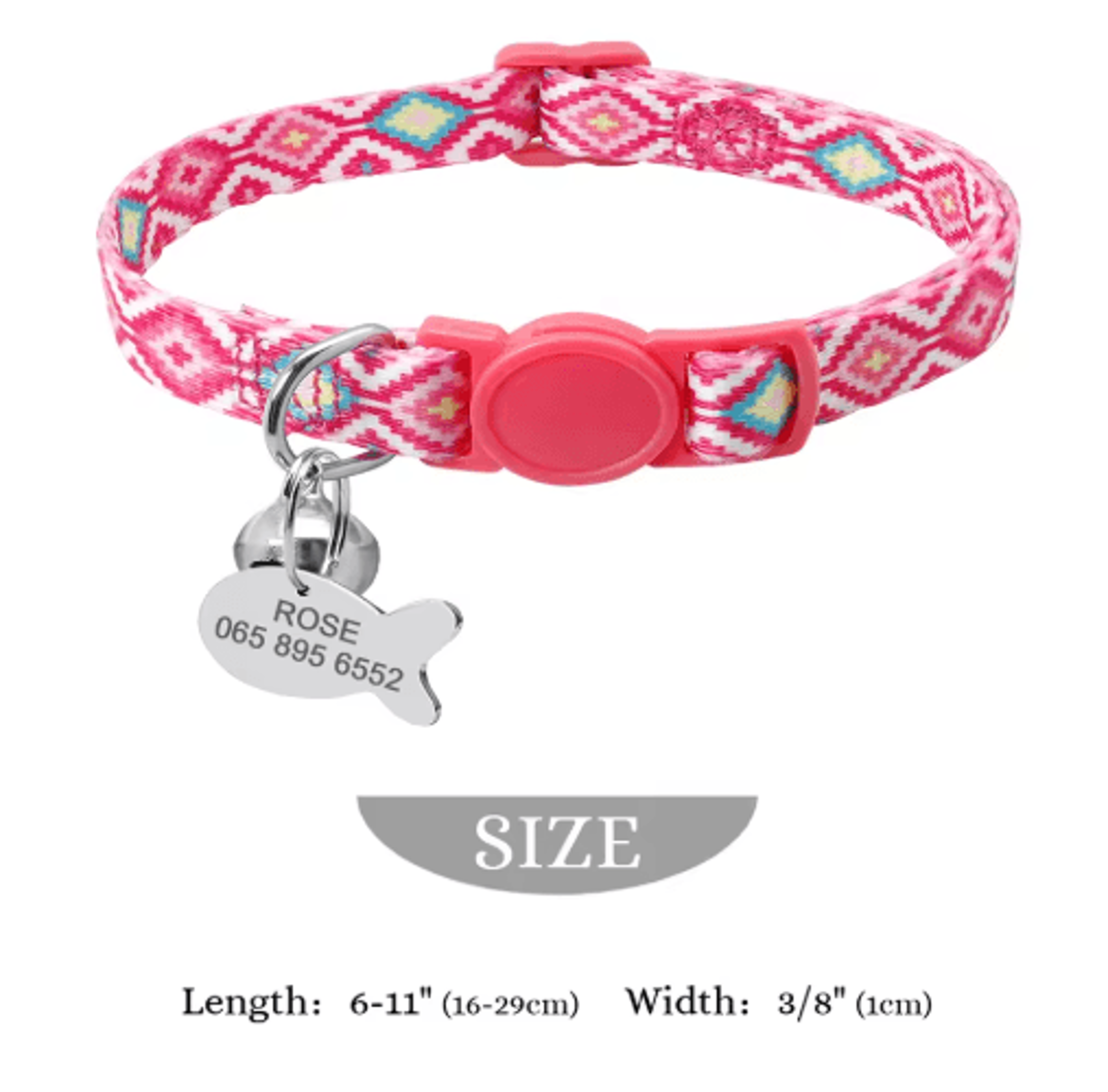 Personalized Engraved Nylon Cat Collar With Custom ID Tag 3