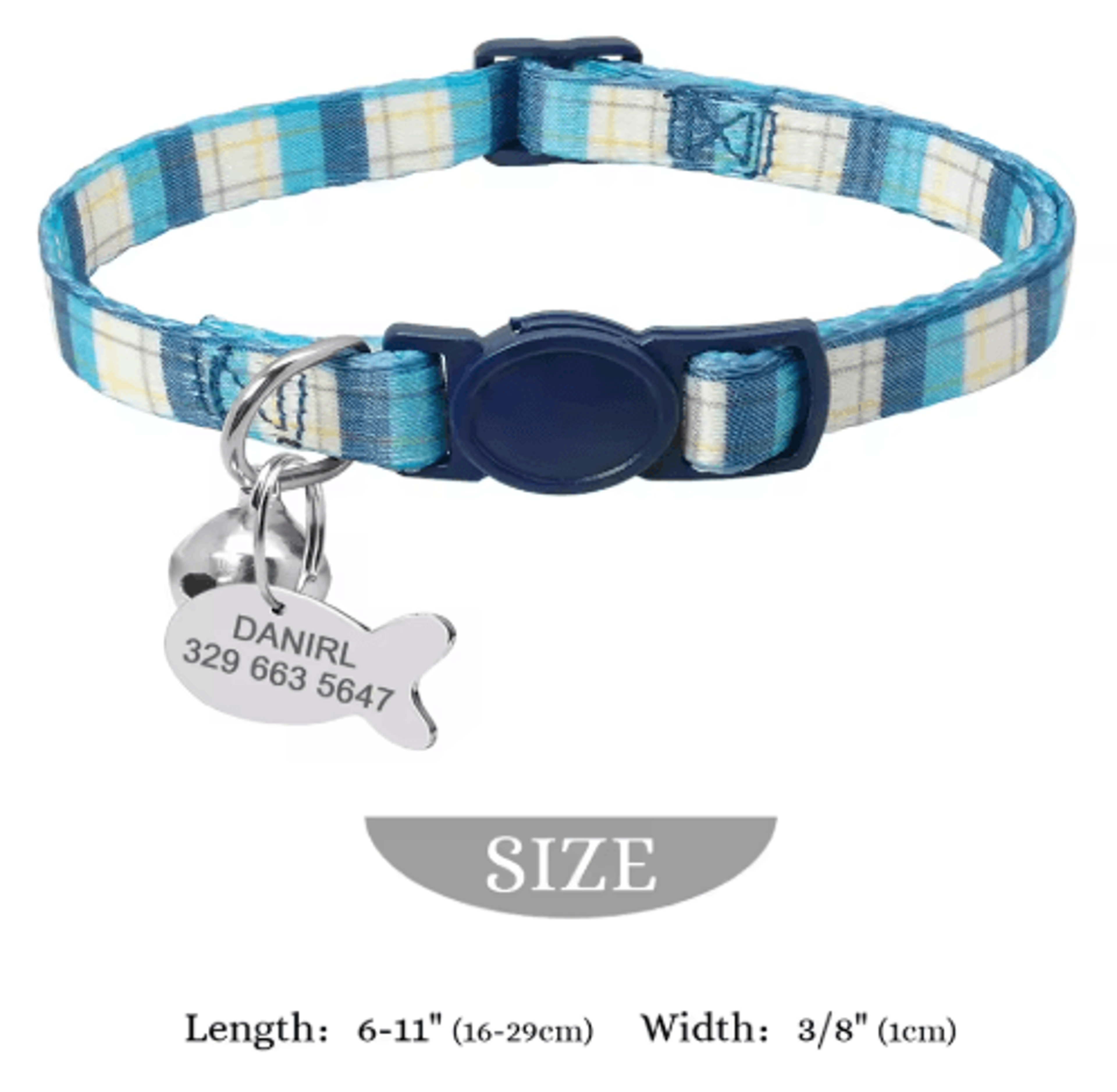 Personalized Engraved Nylon Cat Collar With Custom ID Tag 4